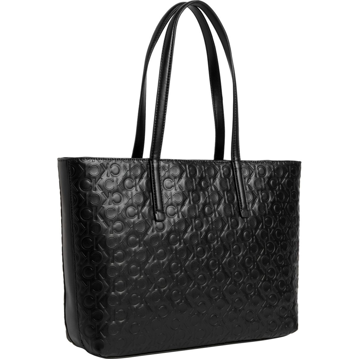 CALVIN KLEIN Pirkinių krepšys moterims, Juoda, Must shopper - emb mono 2