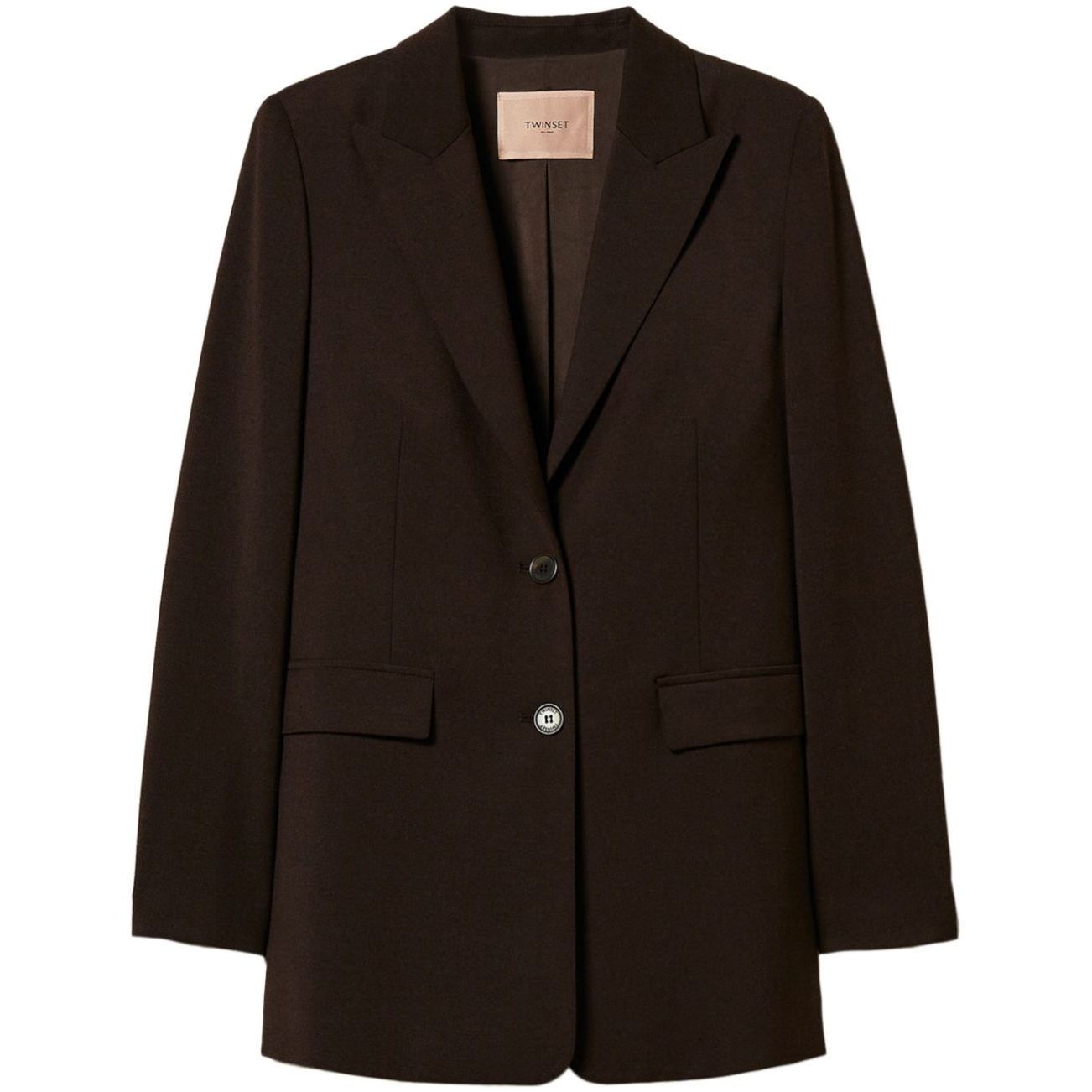 TWINSET Švarkas moterims, Ruda, Stretch wool blazer