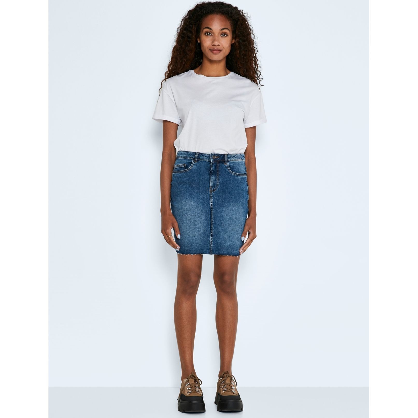 NOISY MAY Midi sijonas moterims, Mėlyna, NMBE CALLIE HW D 7