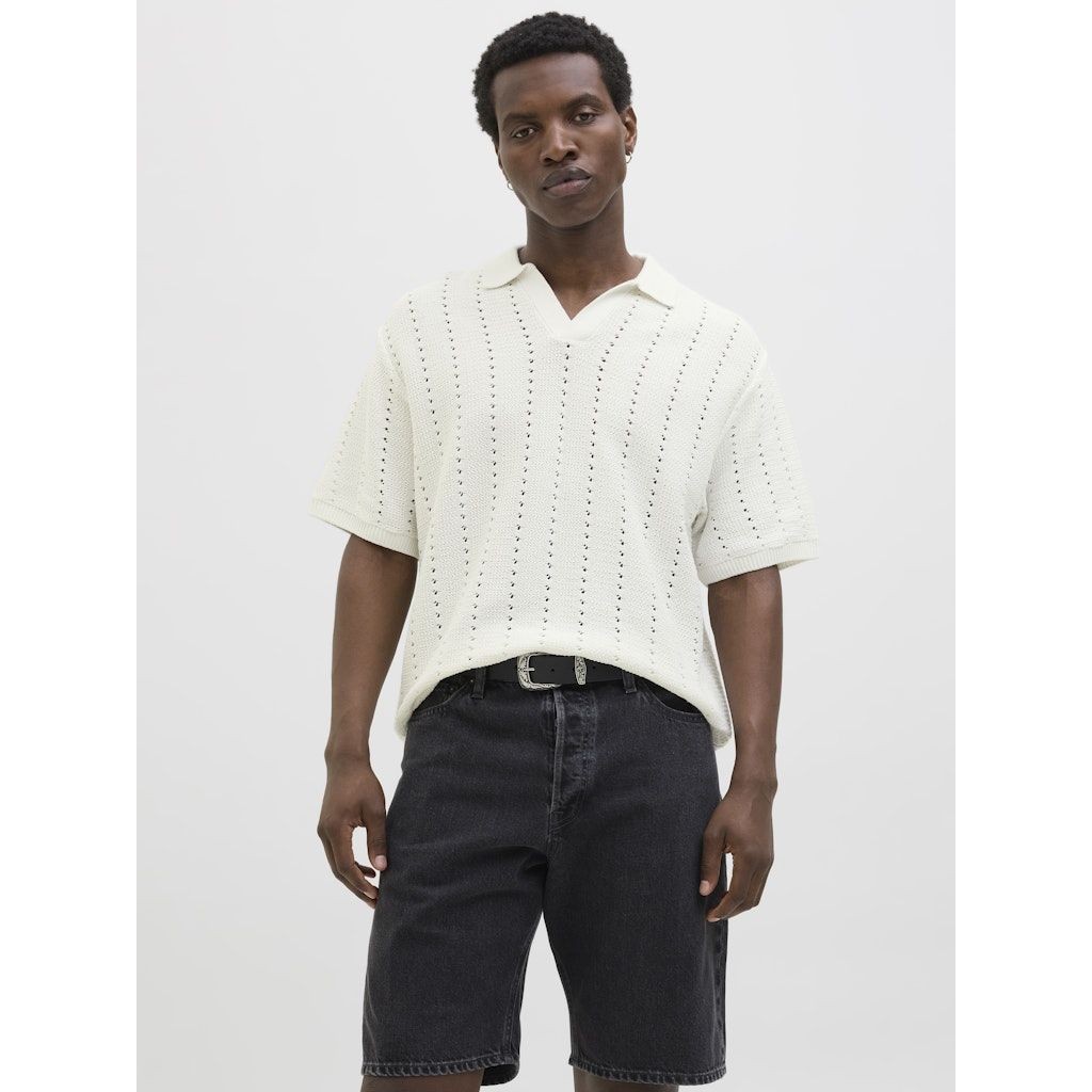 JACK & JONES Polo marškiniai trumpos rank. vyrams, Balta, Paros knit easter polo 5
