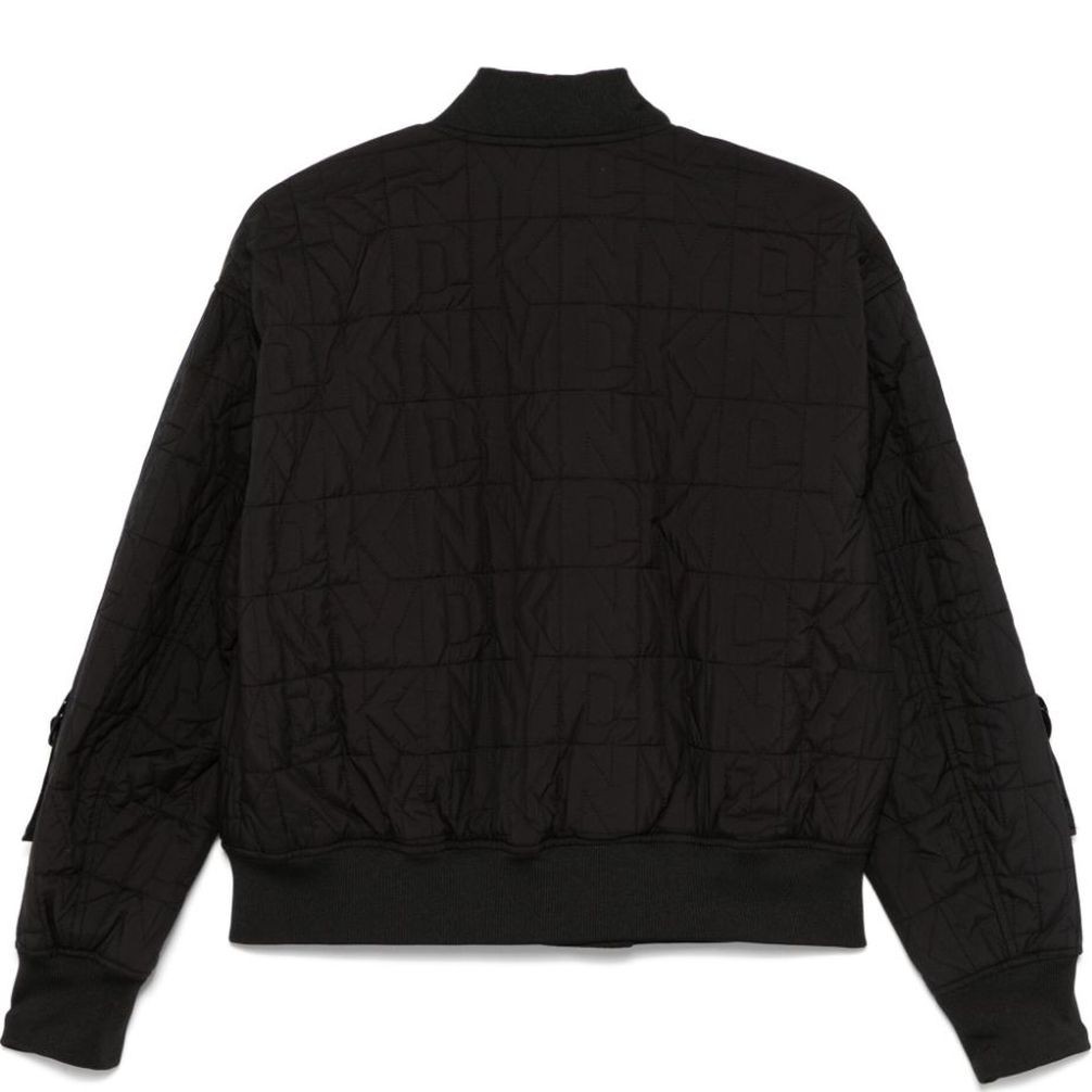 DKNY Bomberis moterims, Juoda, L/s quilted stack logo bomber 2