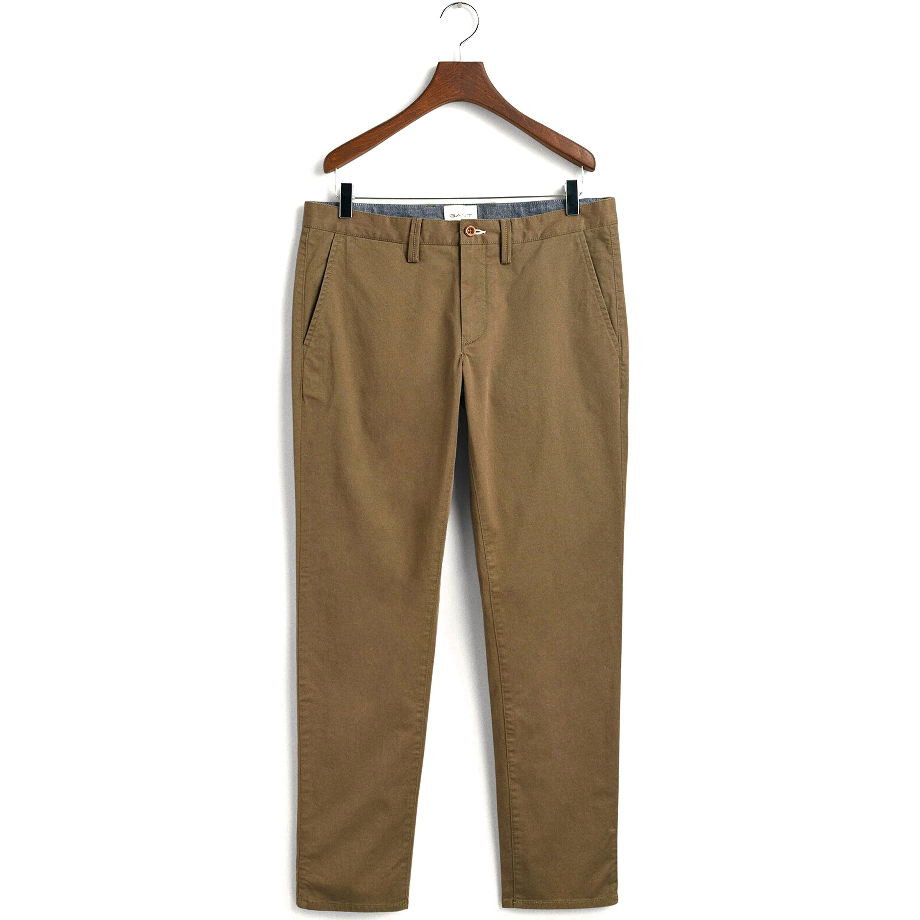 GANT Kelnės vyrams, Žalia, SLIM TWILL CHINOS 1