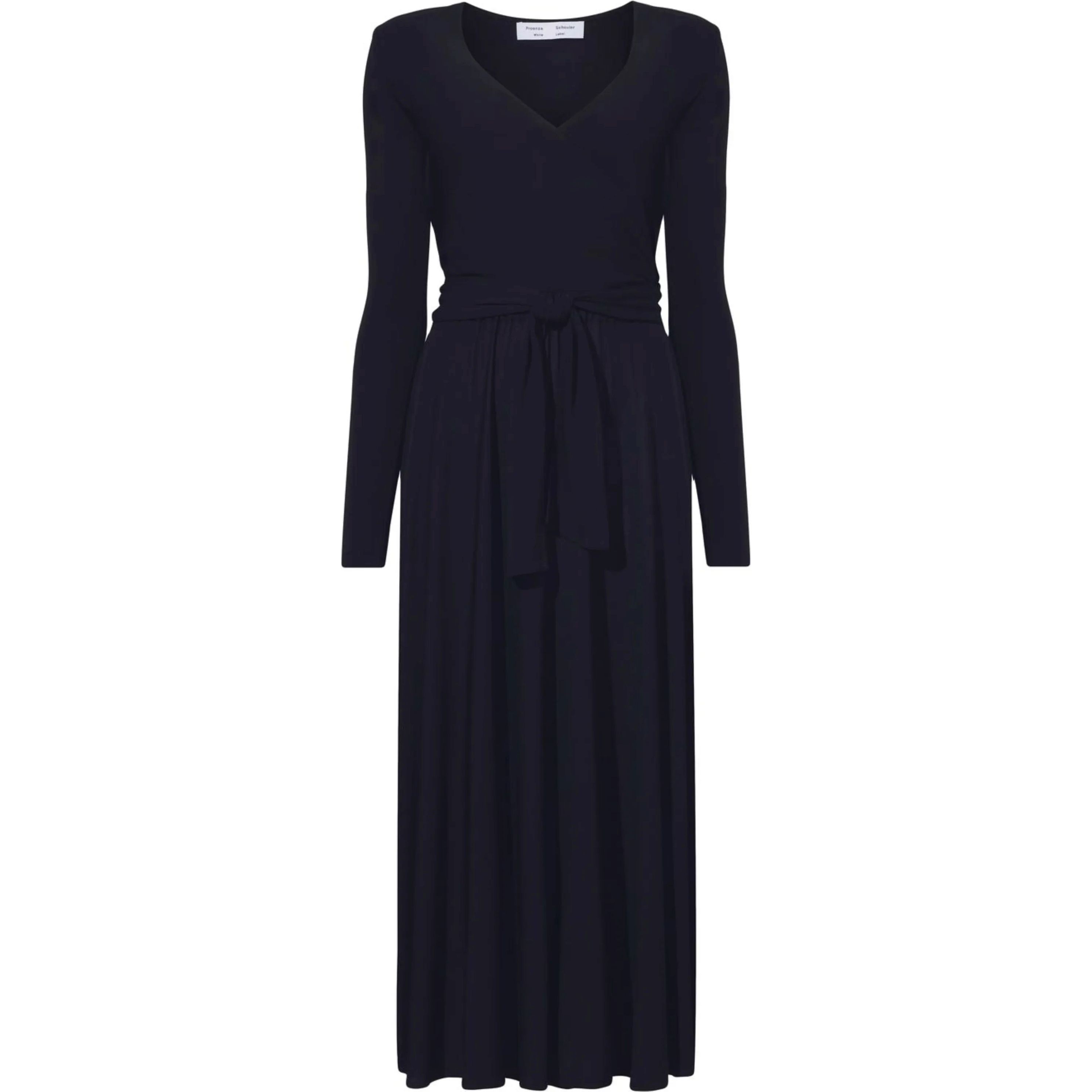 PROENZA SCHOULER Maxi suknelė moterims, Juoda, Matte crepe wrap dress