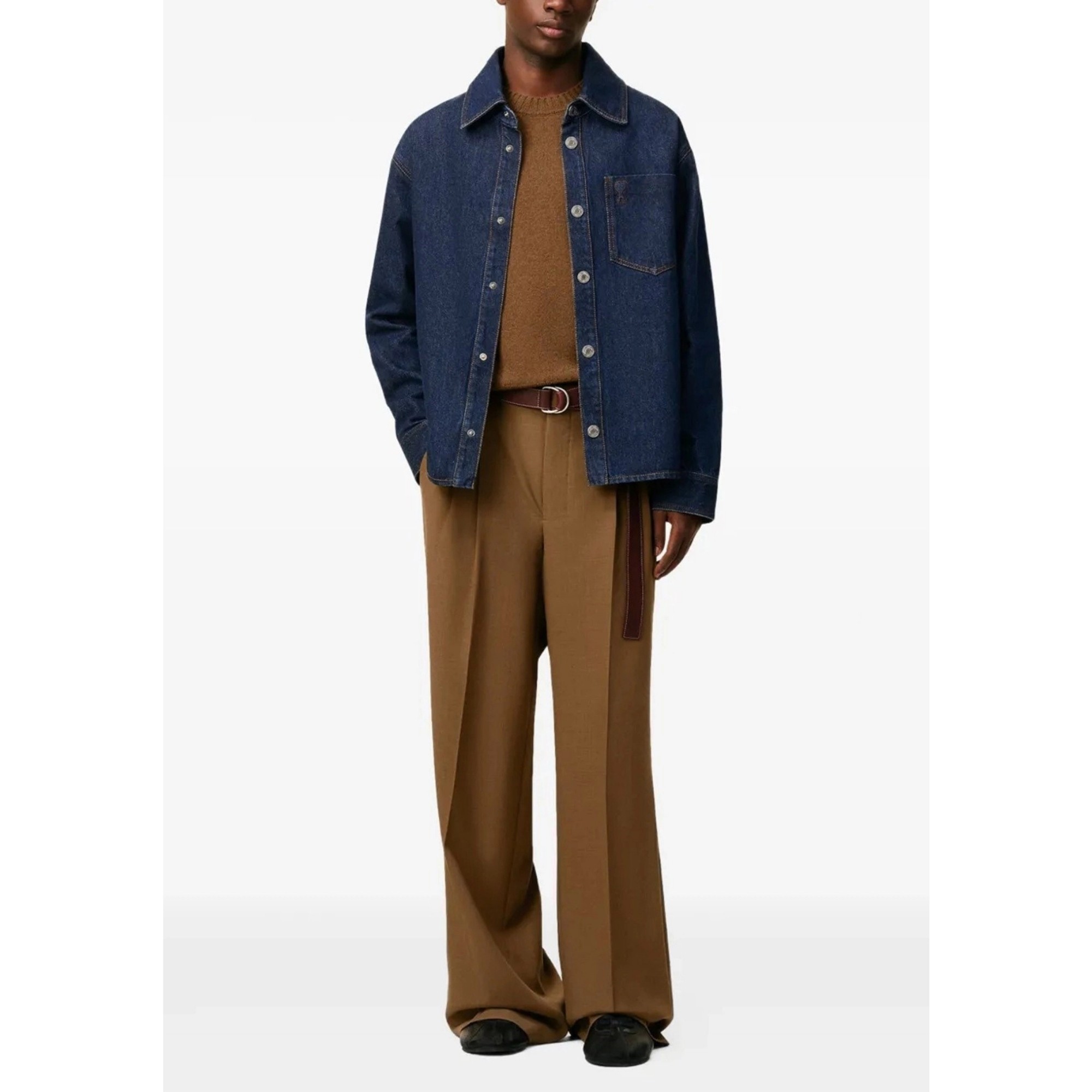 AMI PARIS Džinsinis švarkas, Mėlyna, Ami de coeur overshirt 3