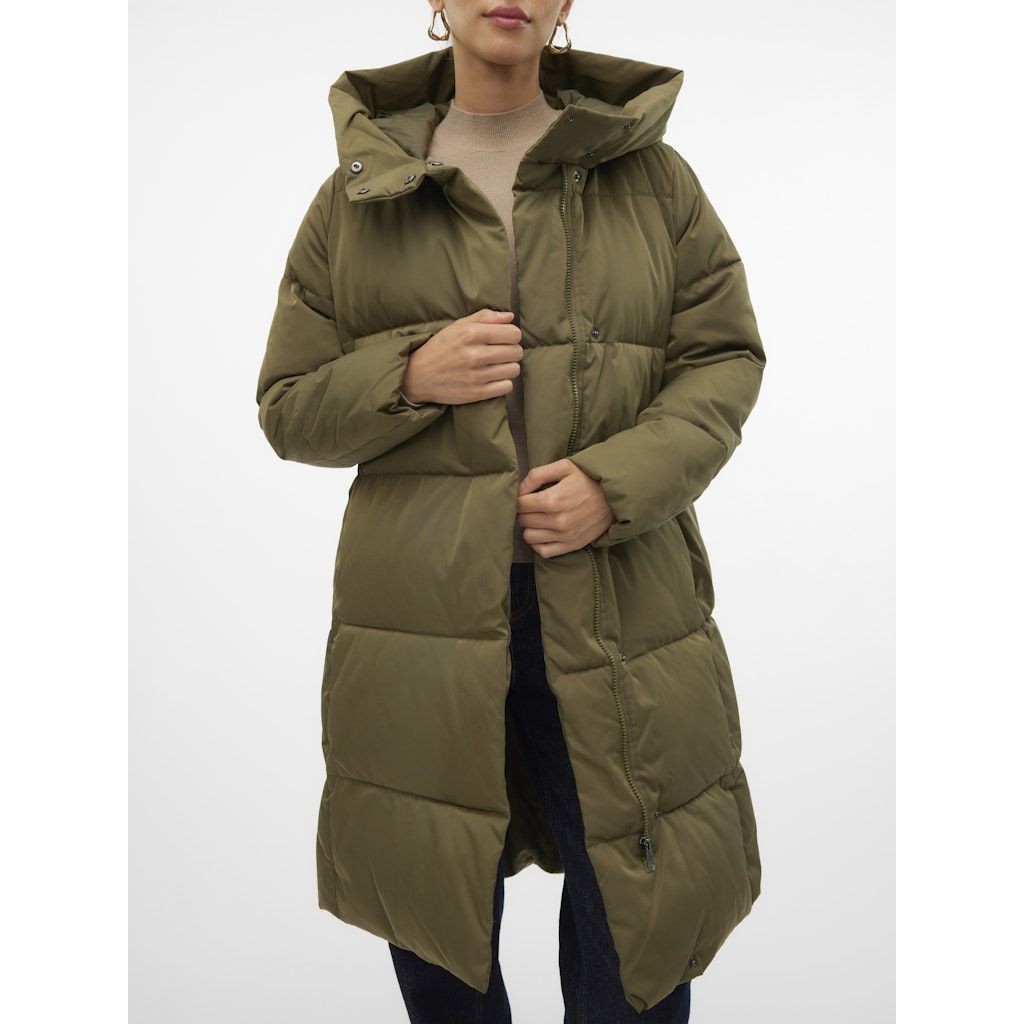 VERO MODA Pūkinis paltas moterims, Chaki, Stella coat 4