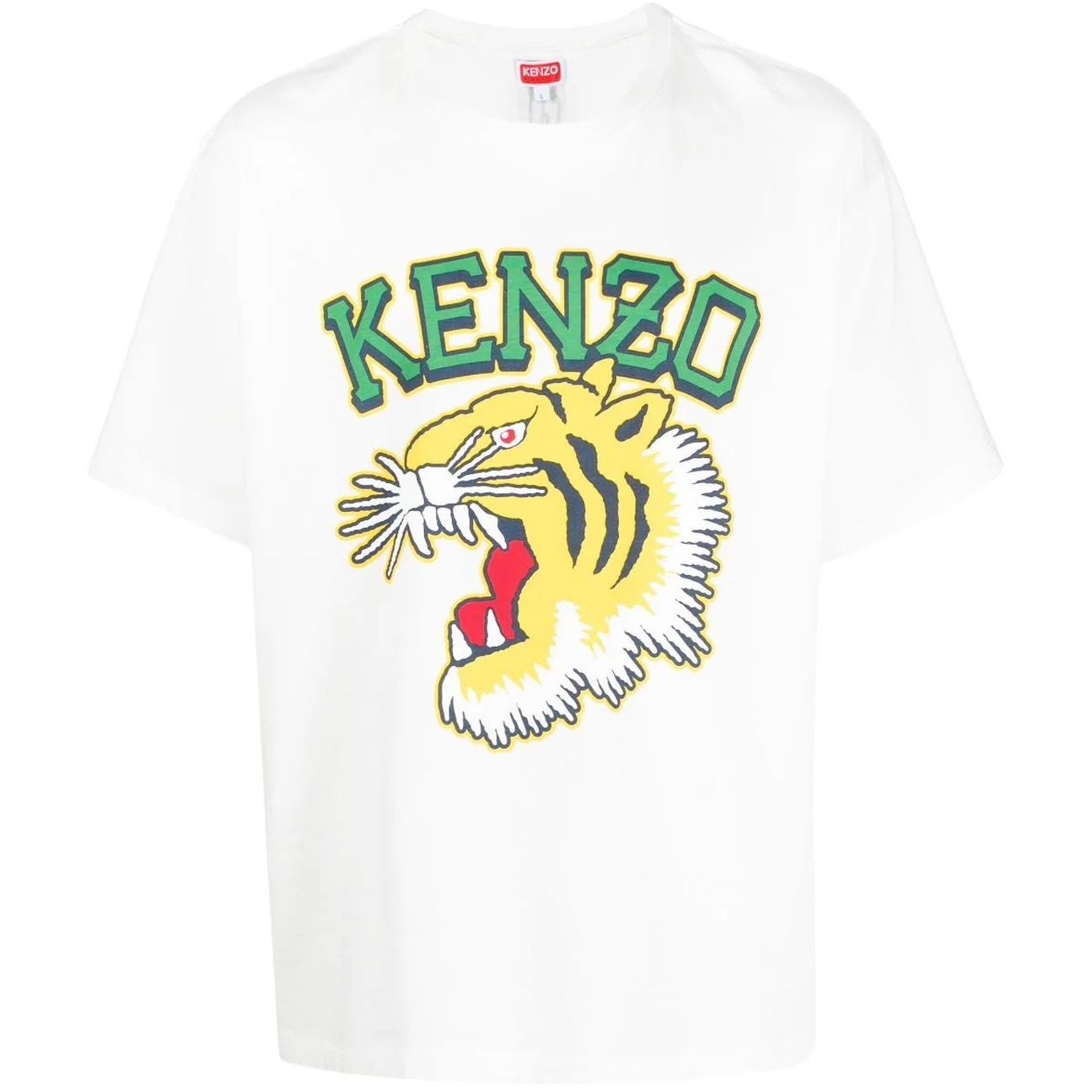 KENZO Marškinėliai trump. rankovėmis vyrams, Balta, Tiger varsity oversize t-shirt 1