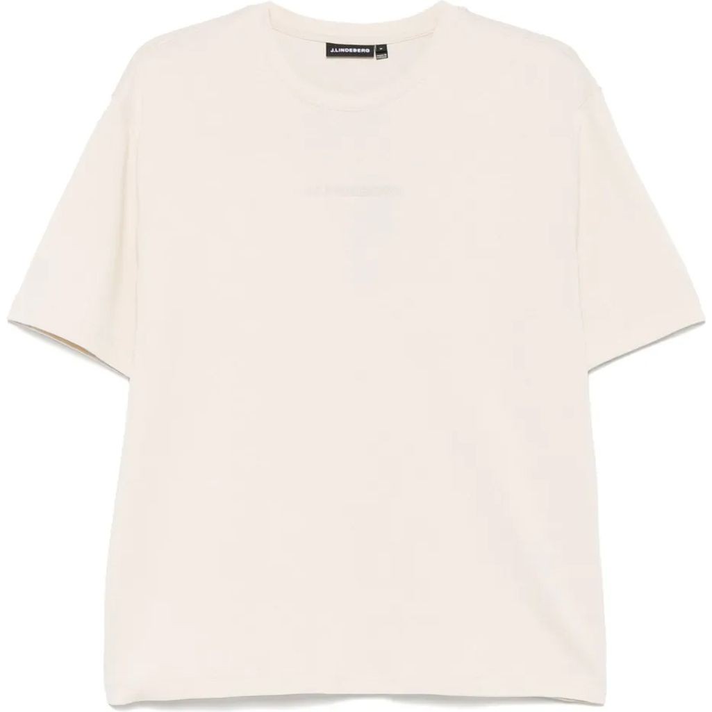 J.LINDEBERG Marškinėliai trump. rankovėmis vyrams, Smėlio, Hale heavy logo t-shirt