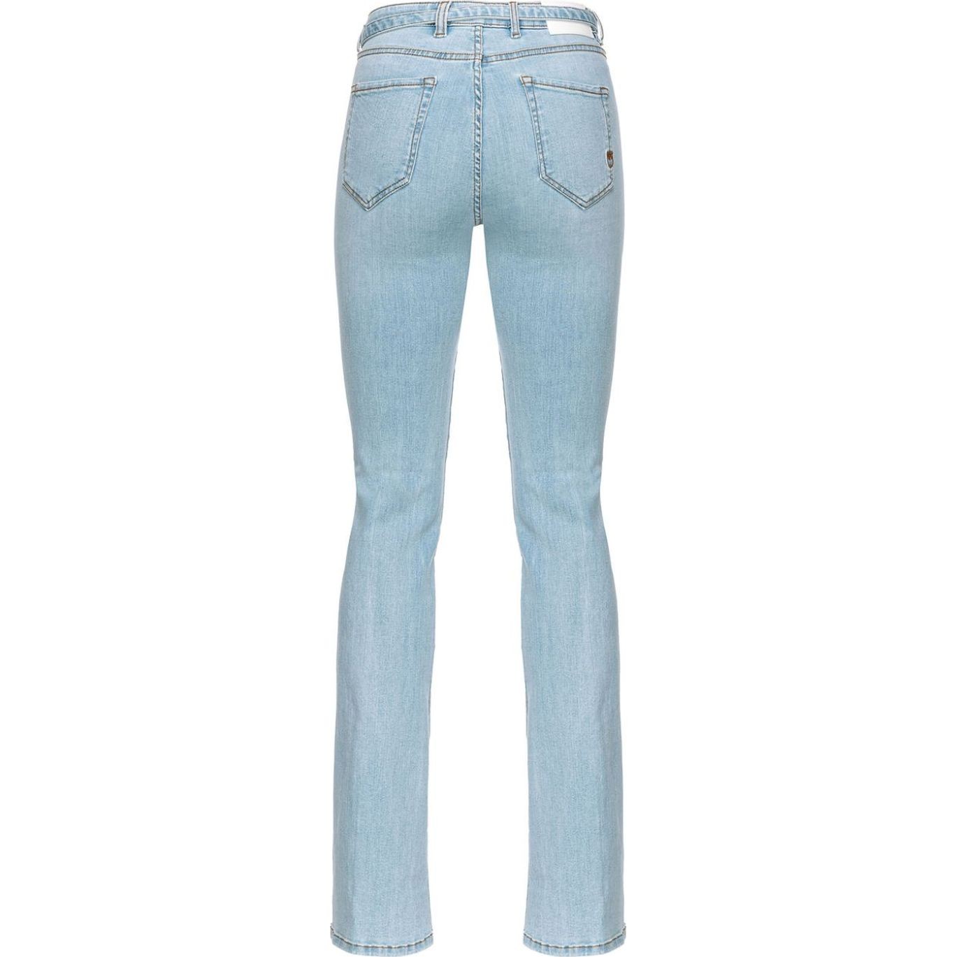 PINKO Aptempti džinsai moterims, Mėlyna, Love bird belted skinny jeans 2