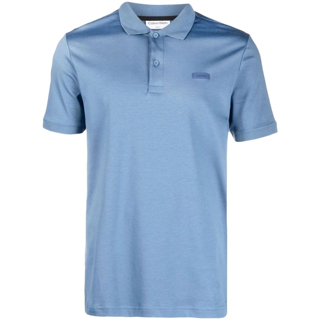 CALVIN KLEIN Polo marškiniai trumpos rank. vyrams, Mėlyna, Smooth cotton  slim polo 1