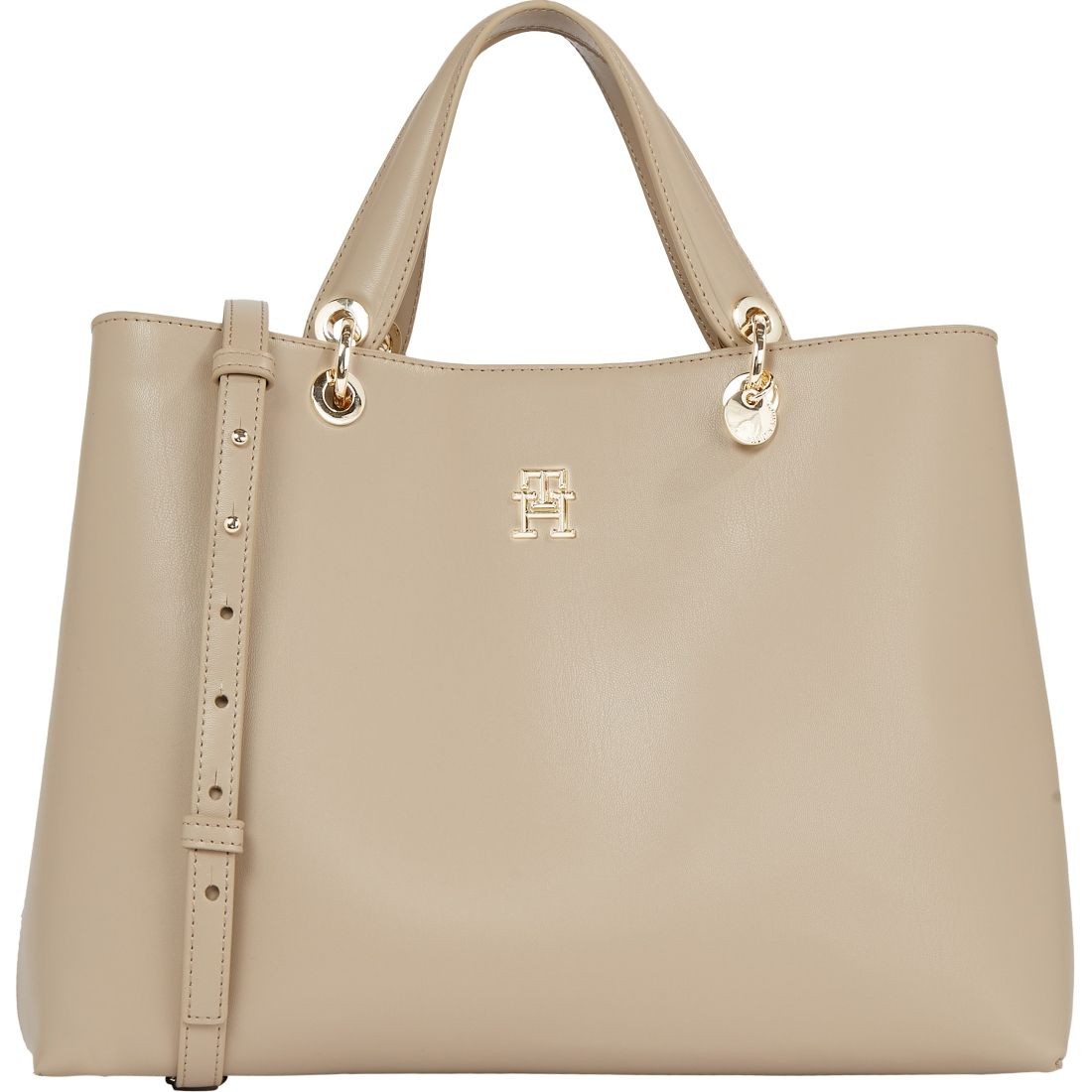 TOMMY HILFIGER Rankinė per petį moterims, Smėlio, Chic satchel 1