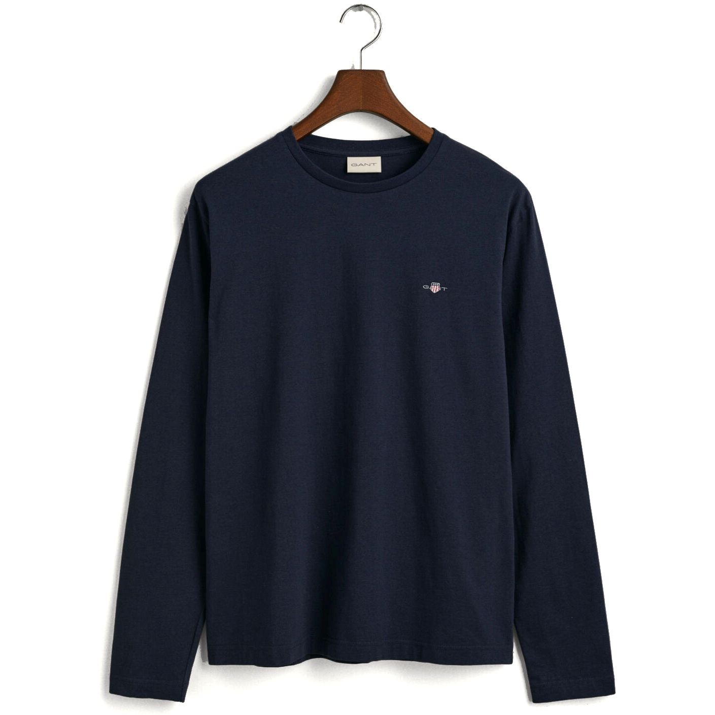 GANT Marškinėliai ilgom. rankovėmis vyrams, Mėlyna, Reg shield ls t-shirt 1
