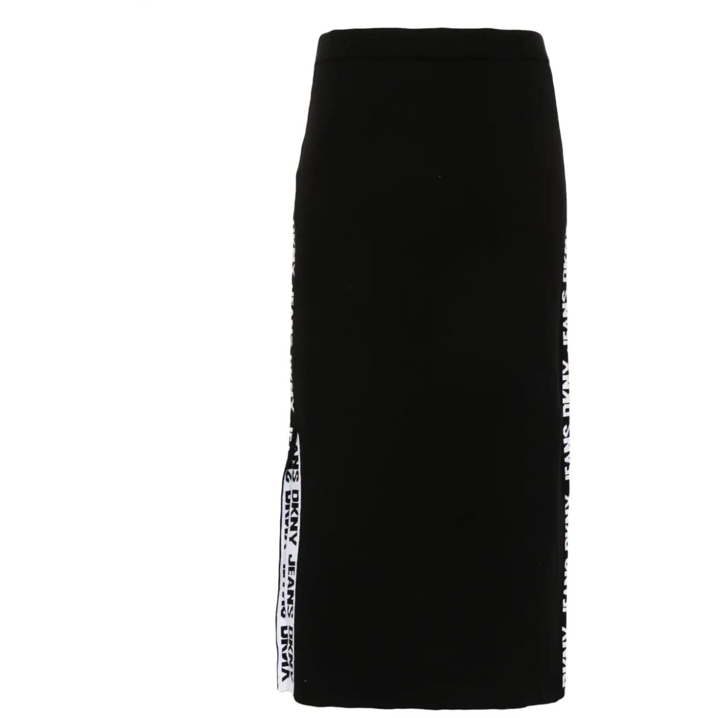 DKNY Midi sijonas moterims, Juoda, Side logo midi skirt 2