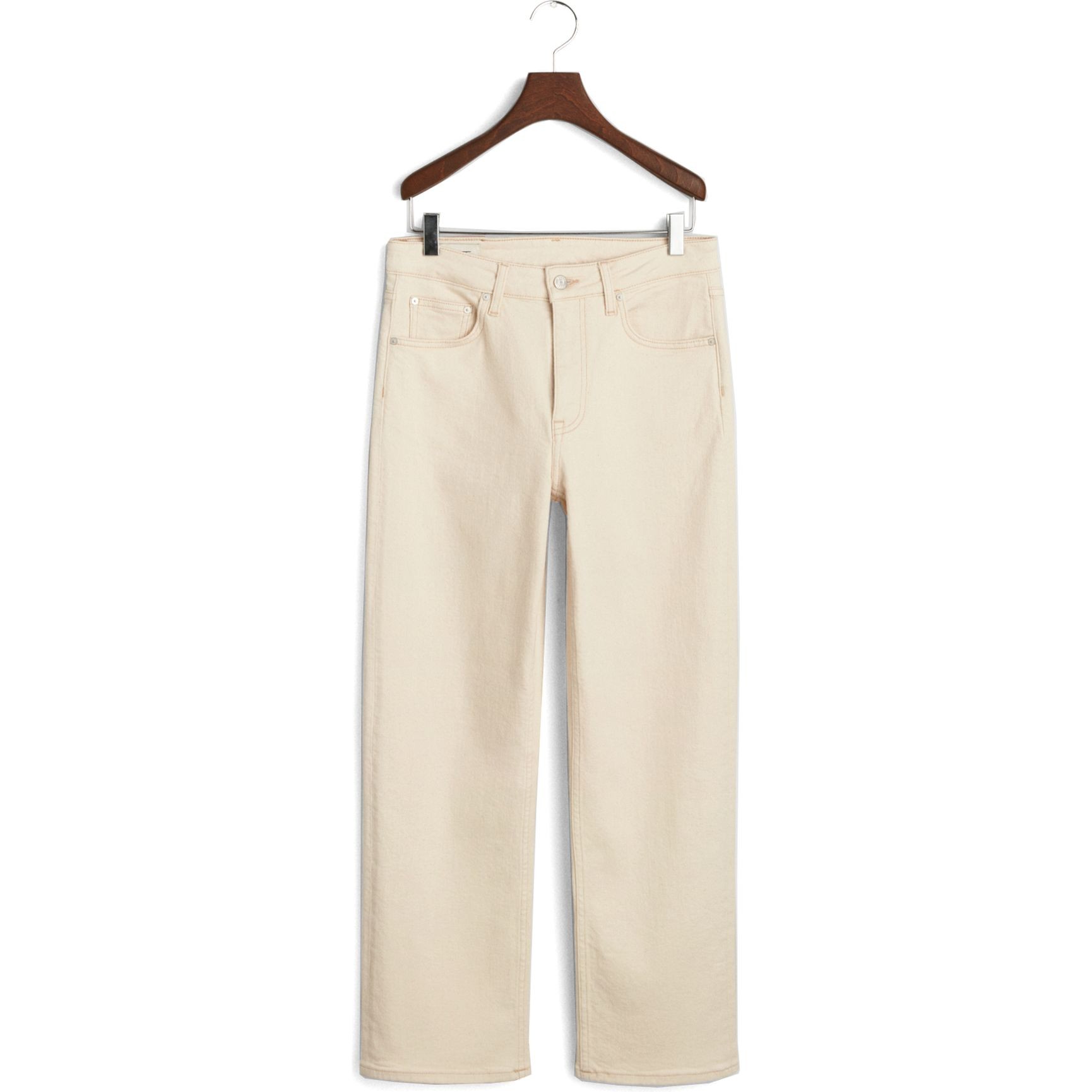 GANT Tiesūs džinsai moterims, Smėlio, Ecru cropped straight jeans 1