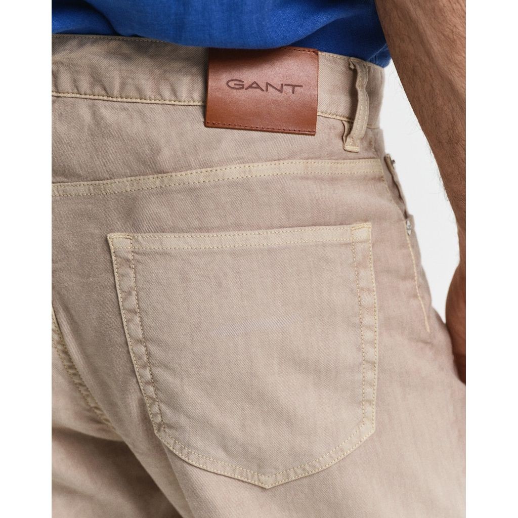 GANT Regular džinsai vyrams, Smėlio, LINEN/COT REG JEANS 4
