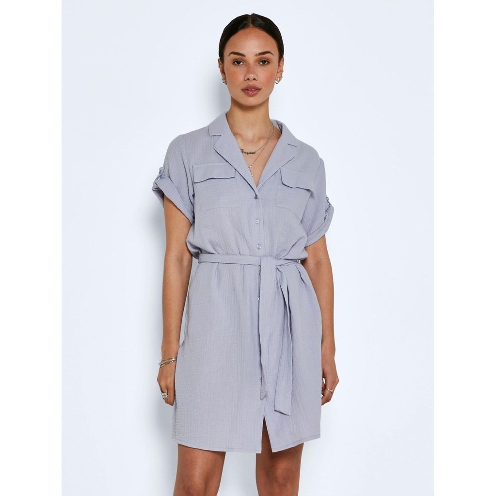 NOISY MAY Maxi suknelė moterims, Violetinė, NMLILLA S/S BELTED DR 2