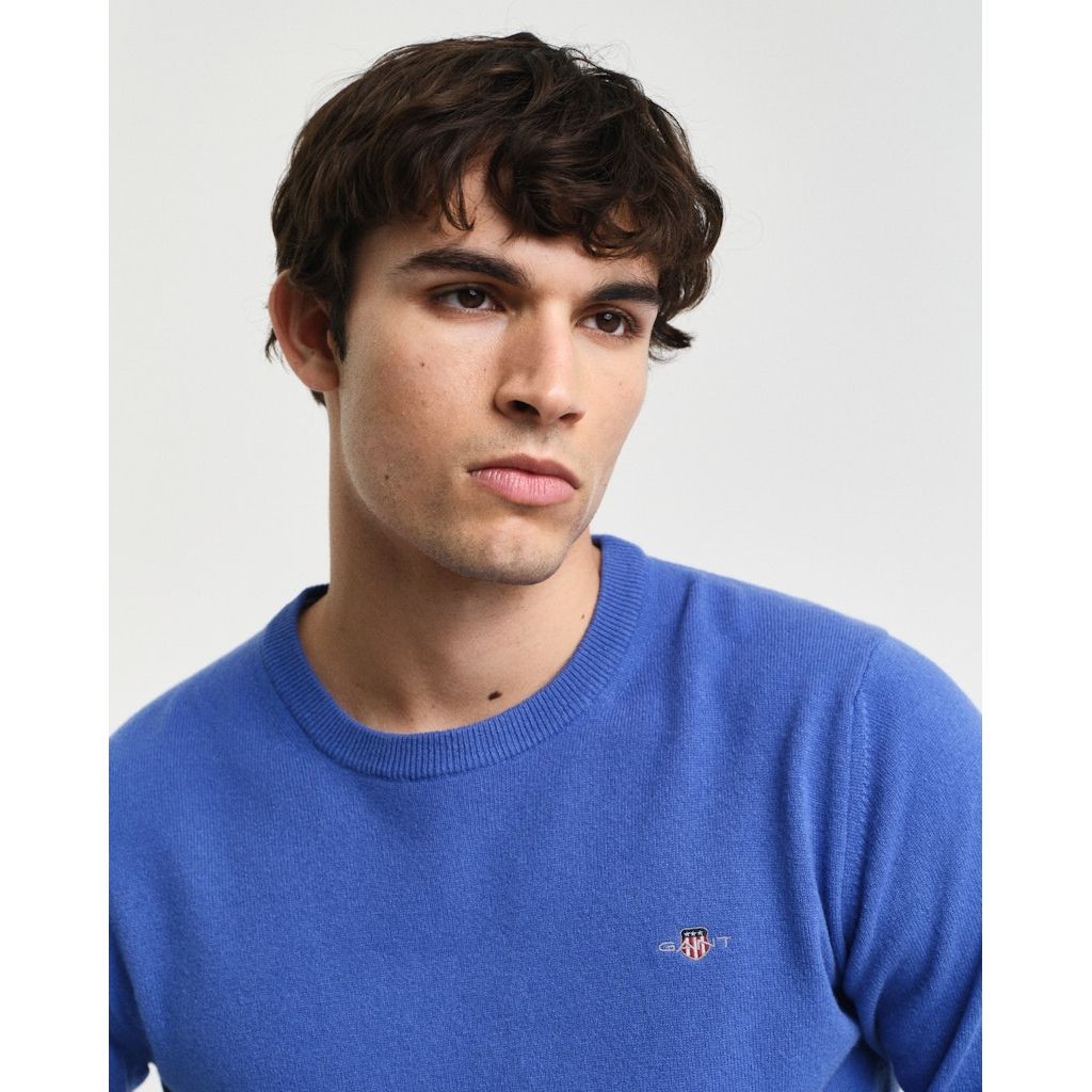 GANT Megztinis vyrams, Mėlyna, Superfine lambswool sweater 4