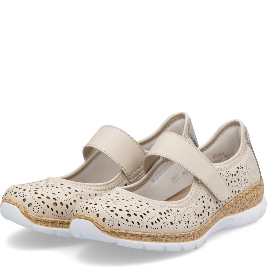 RIEKER Balerinos moterims, Smėlio, Ballerina with strap 7