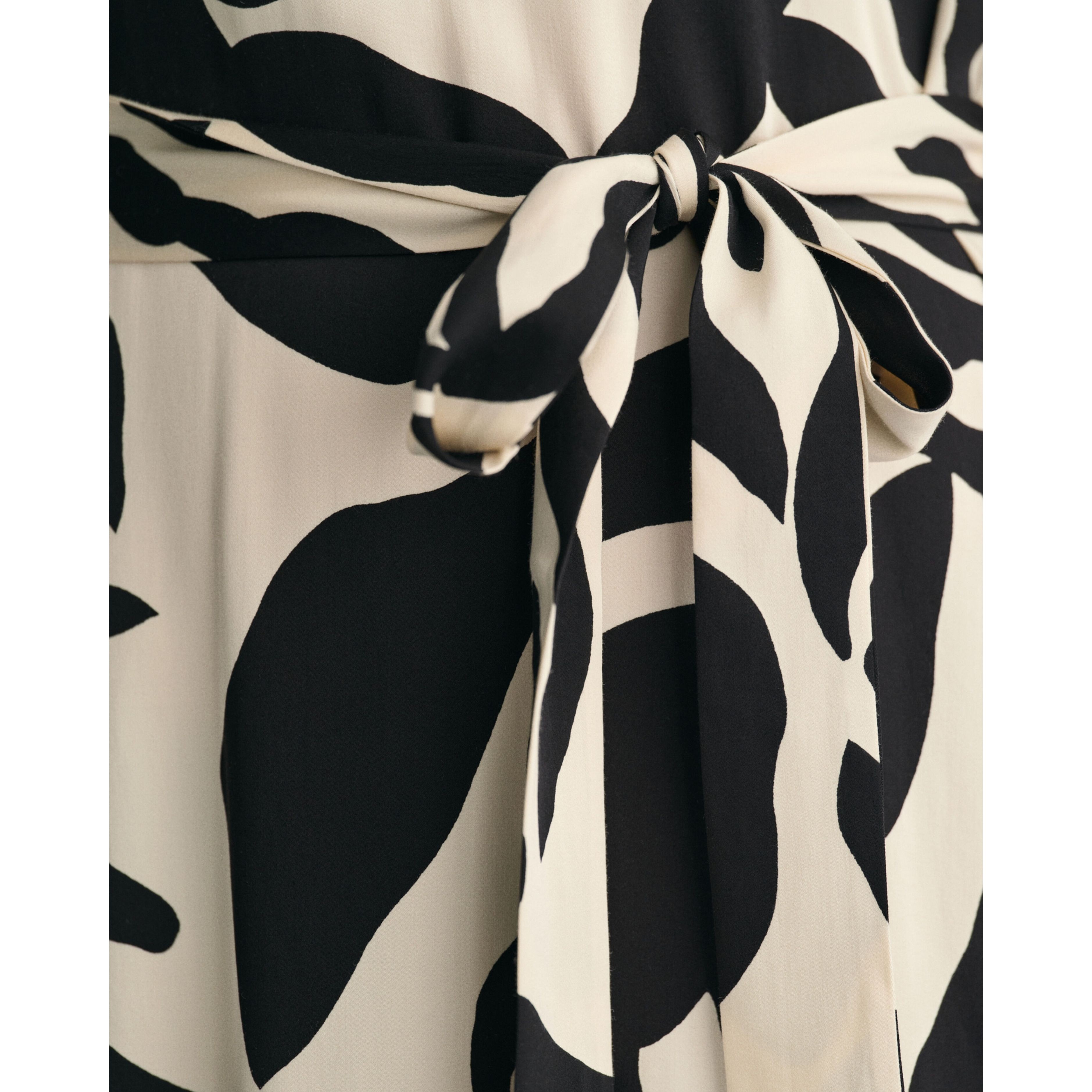 GANT Midi suknelė moterims, Smėlio, REL PALM PRINT SS DRESS 2