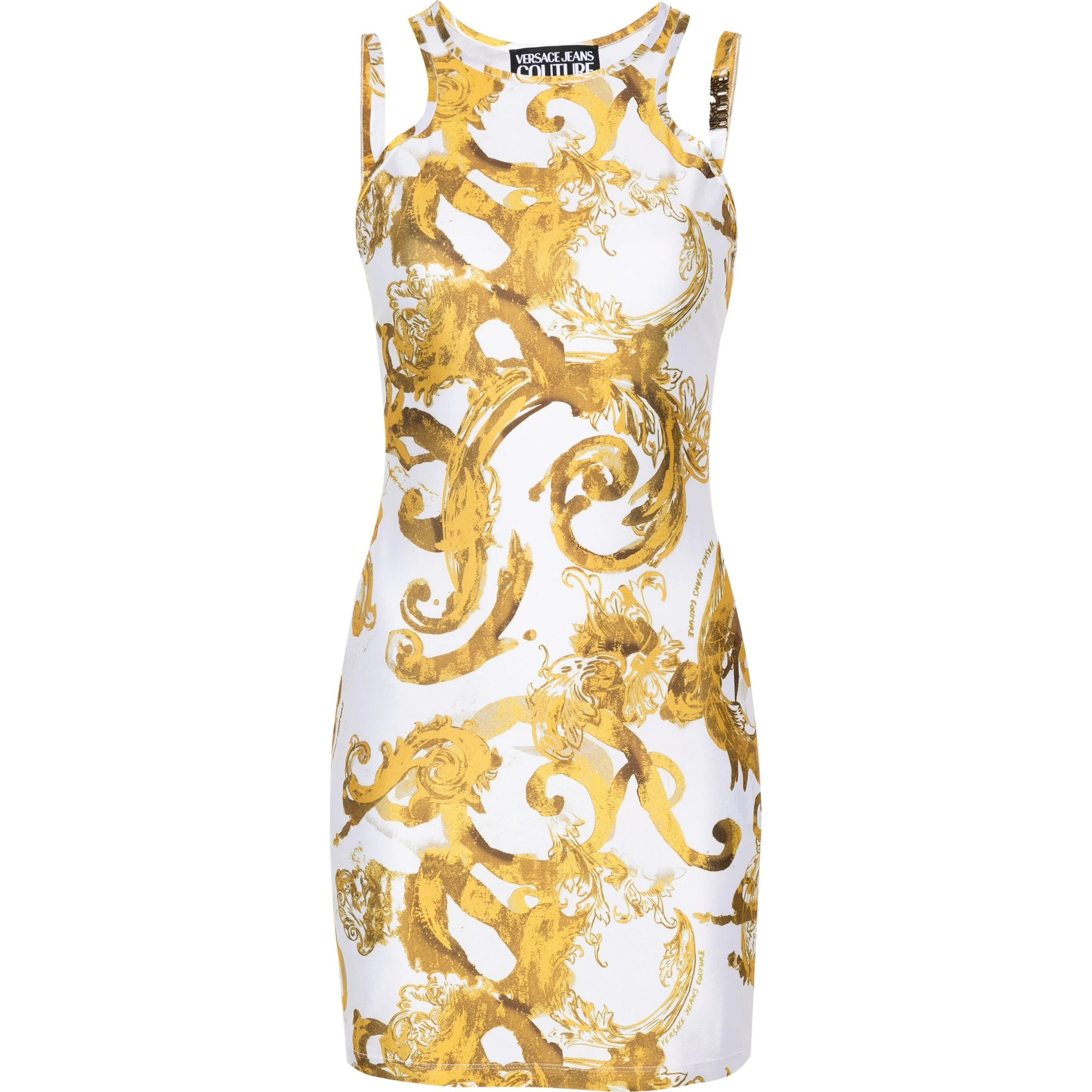 VERSACE JEANS CUTURE Mini suknelė , Balta, Watercolour print minidress