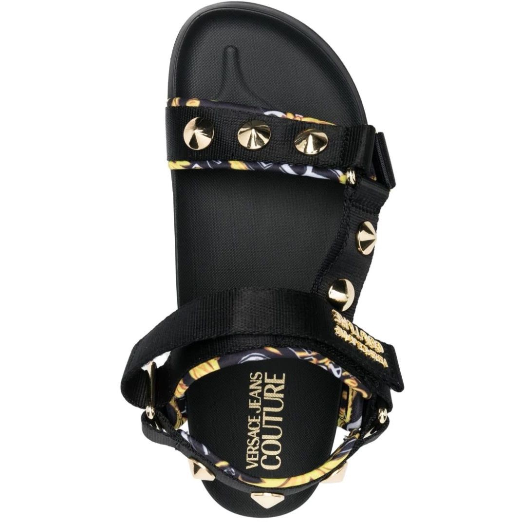 VERSACE JEANS CUTURE Basutės moterims, BLACK/GOLD, Fondo arizona sandals 4