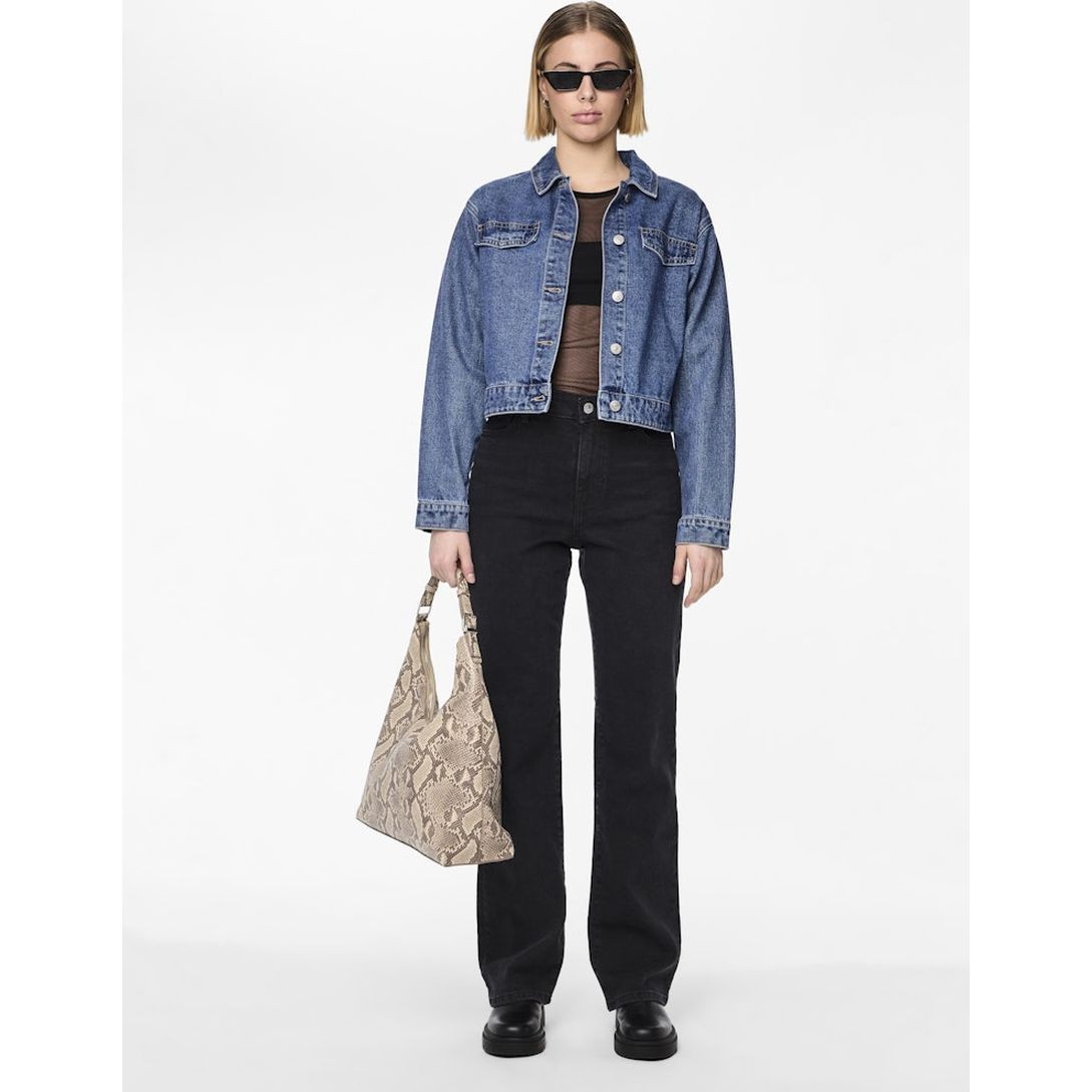 PIECES Tiesūs džinsai moterims, Juoda, Kelly straight jeans 7