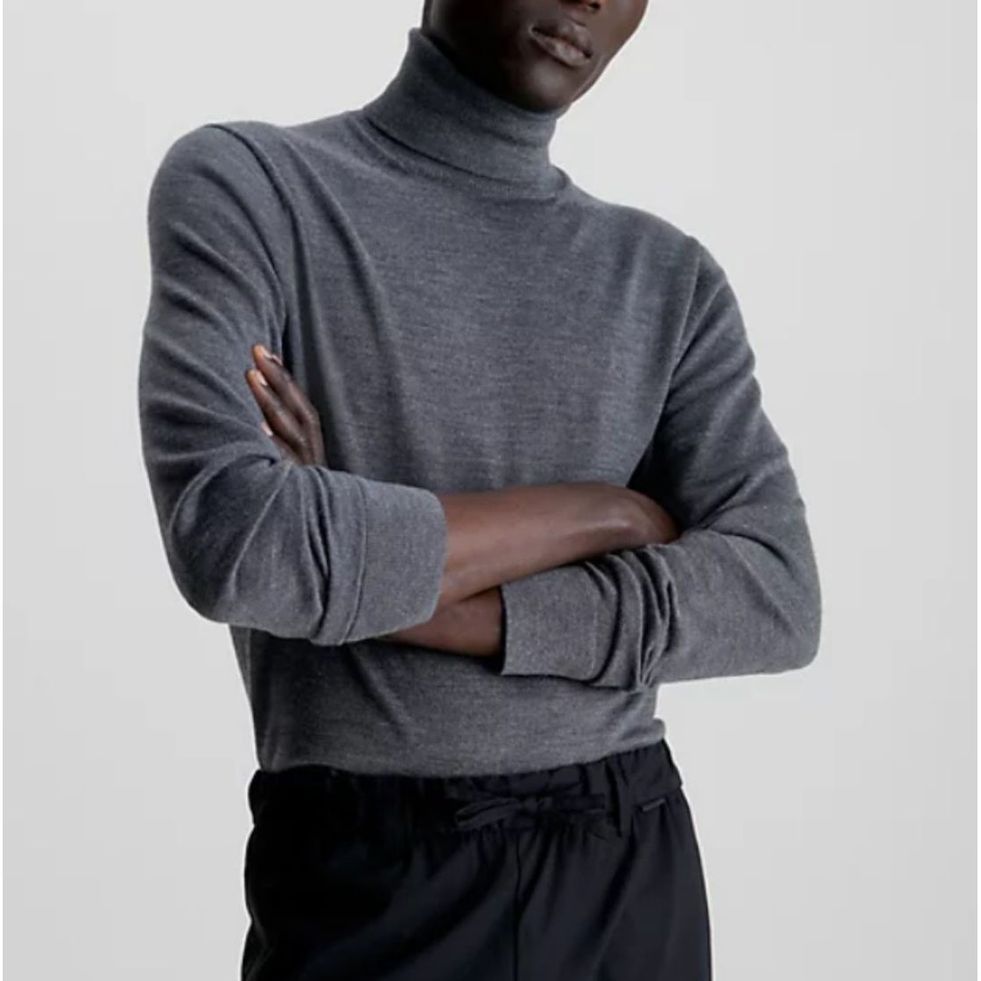 CALVIN KLEIN Megztinis vyrams, Pilka, Merino turtle neck 2