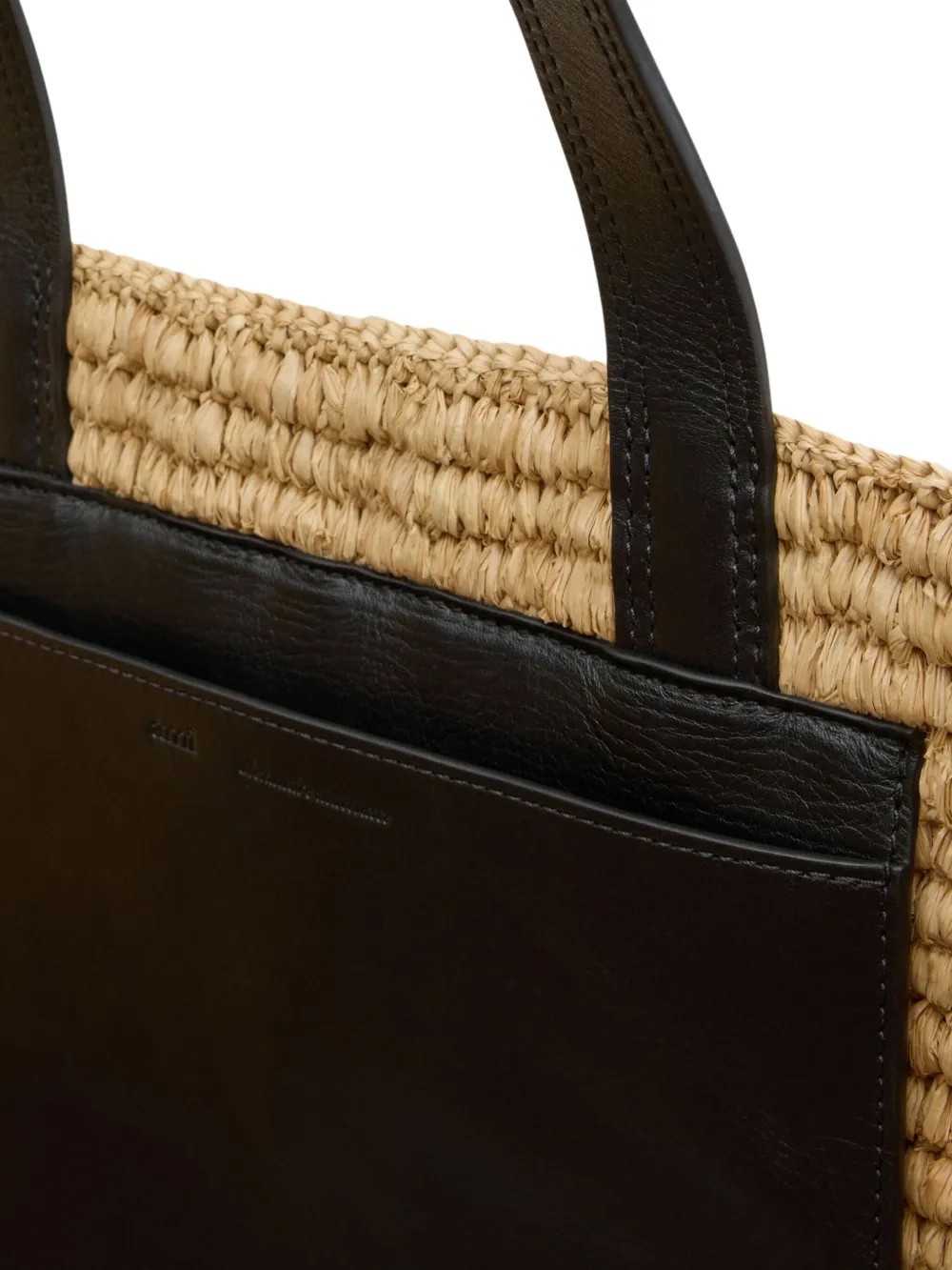 AMI PARIS Pirkinių krepšys, Smėlio, Raffia tote bag 4