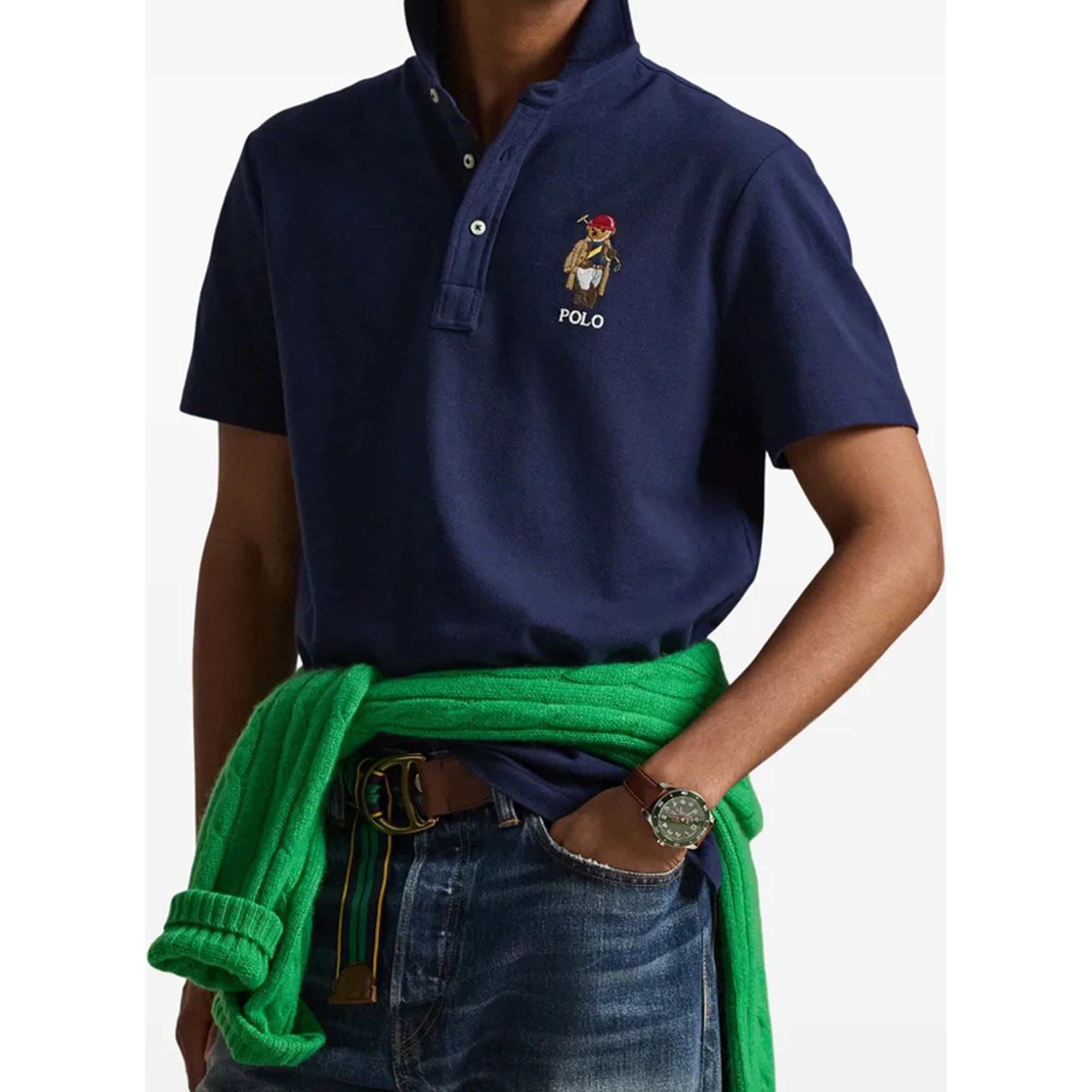 POLO RALPH LAUREN Polo marškiniai trumpos rank. vyrams, Mėlyna, Knit-polo 2