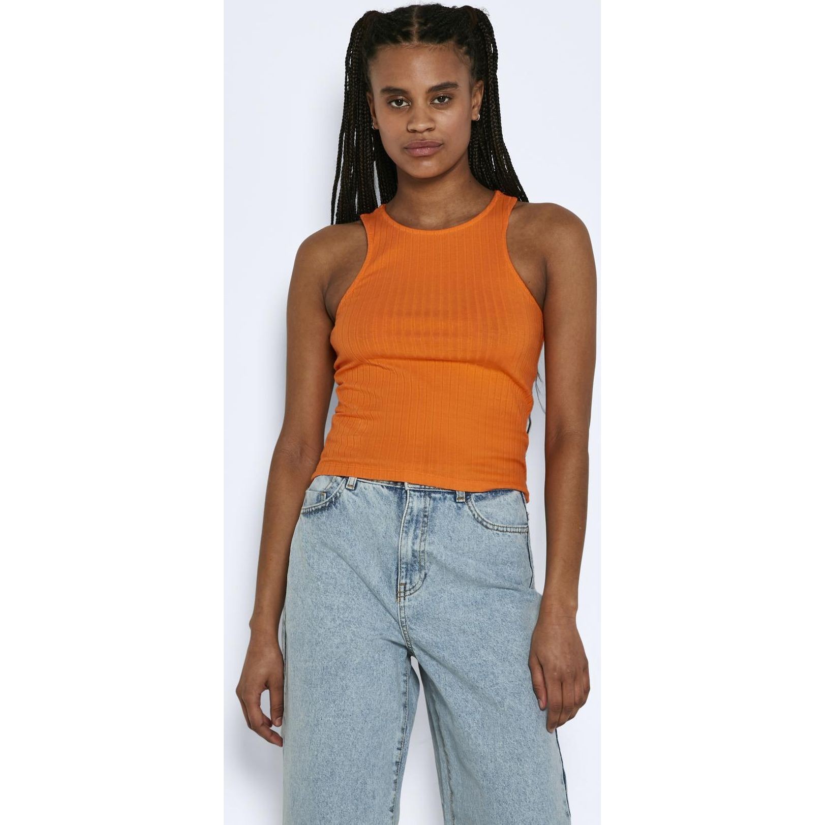 NOISY MAY Palaidinės moterims, Oranžinė, NMPAULA S/L RIB TOP 2