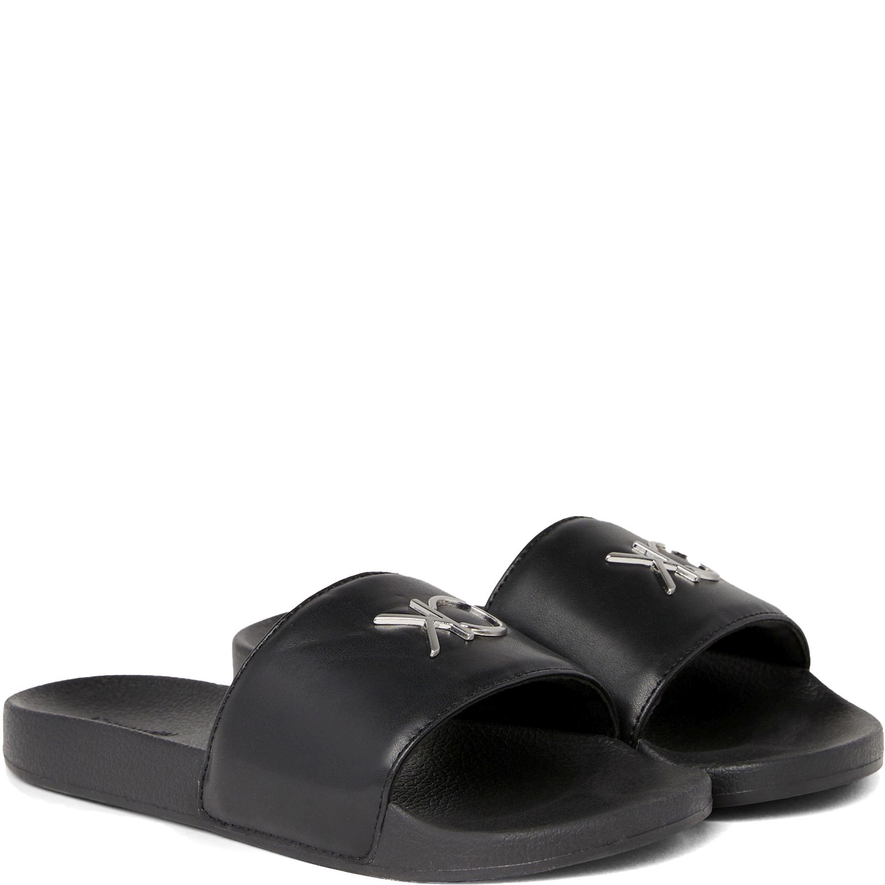 CALVIN KLEIN Guminės šlepetės moterims, Juoda, Pool slide relock 1