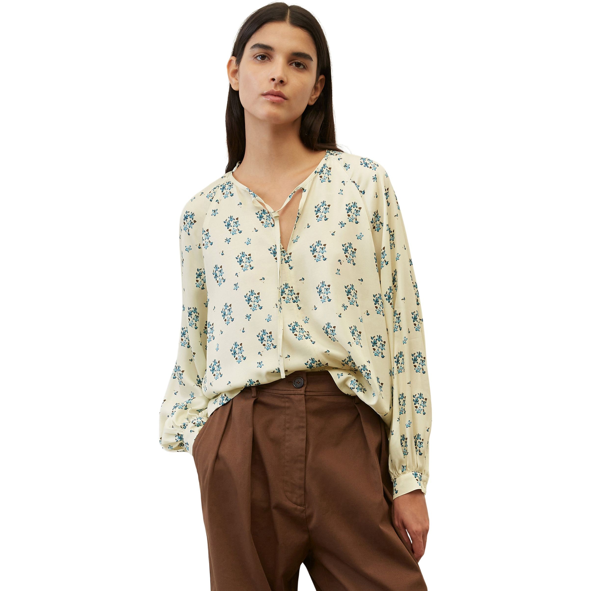 MARC O'POLO Marškiniai moterims, Ruda, Blouse LS 2