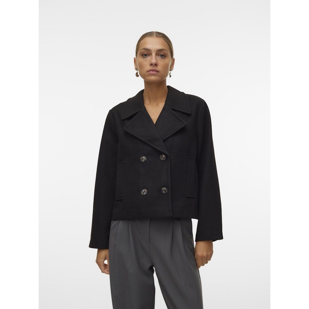 VERO MODA Paltas moterims, Juoda, Vincemia short jacket 1