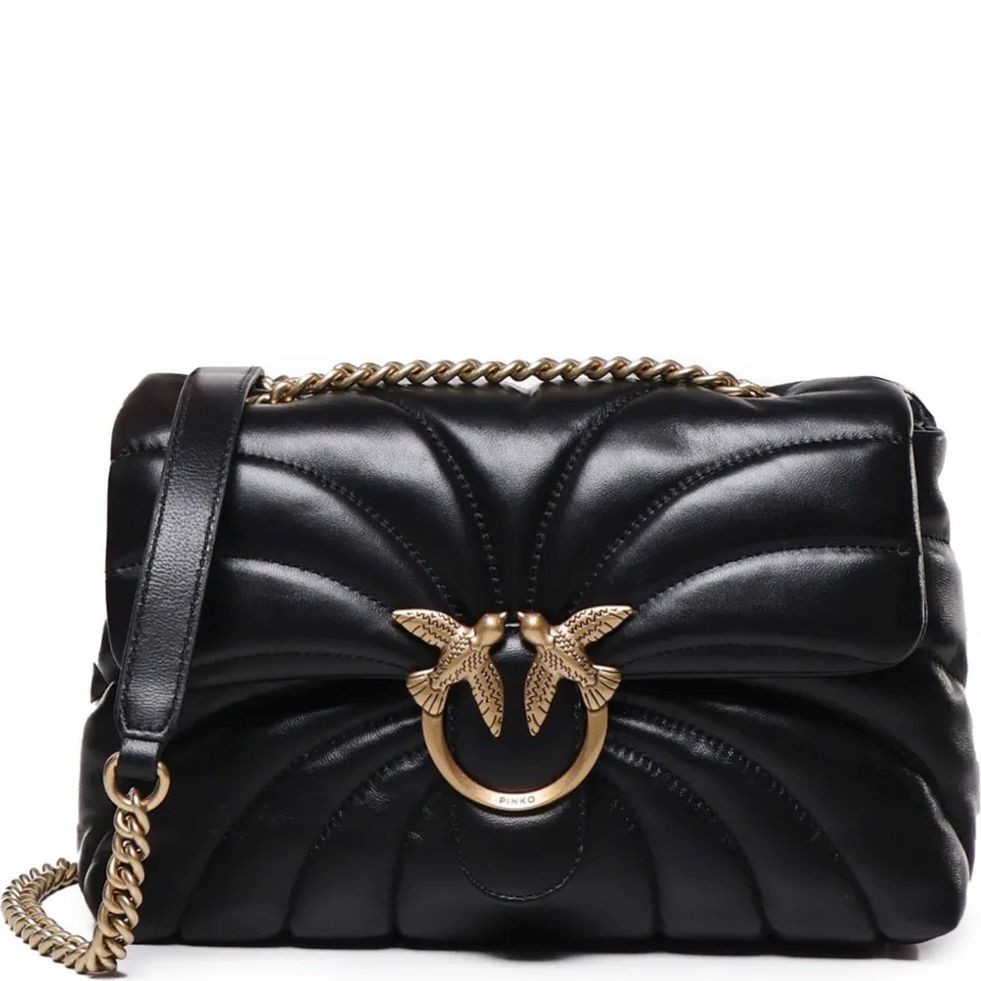 PINKO Rankinė per petį moterims, Juoda, Love puff shoulder bag 1