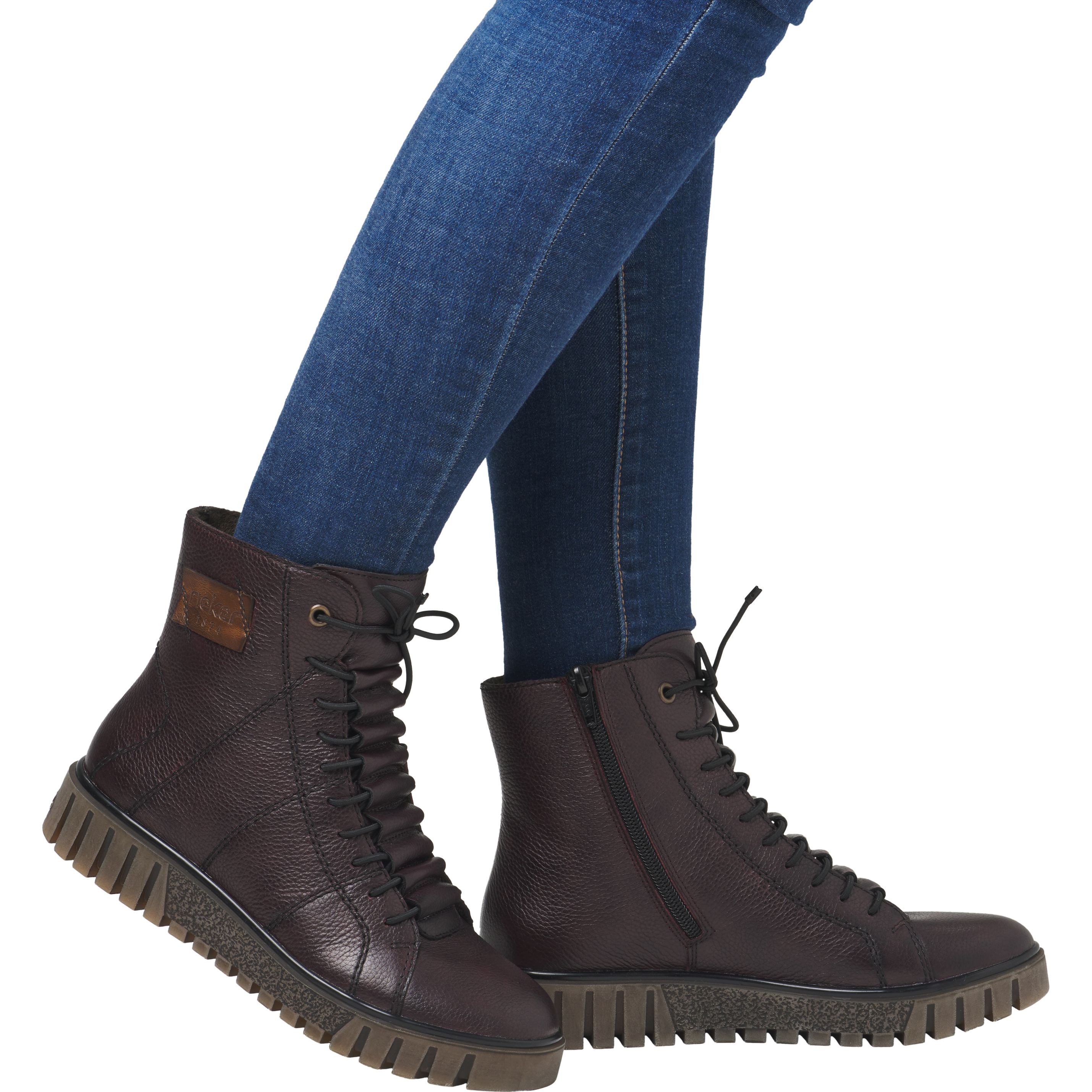 RIEKER Aulinukai moterims, Raudona, Ladies mid height boots 2