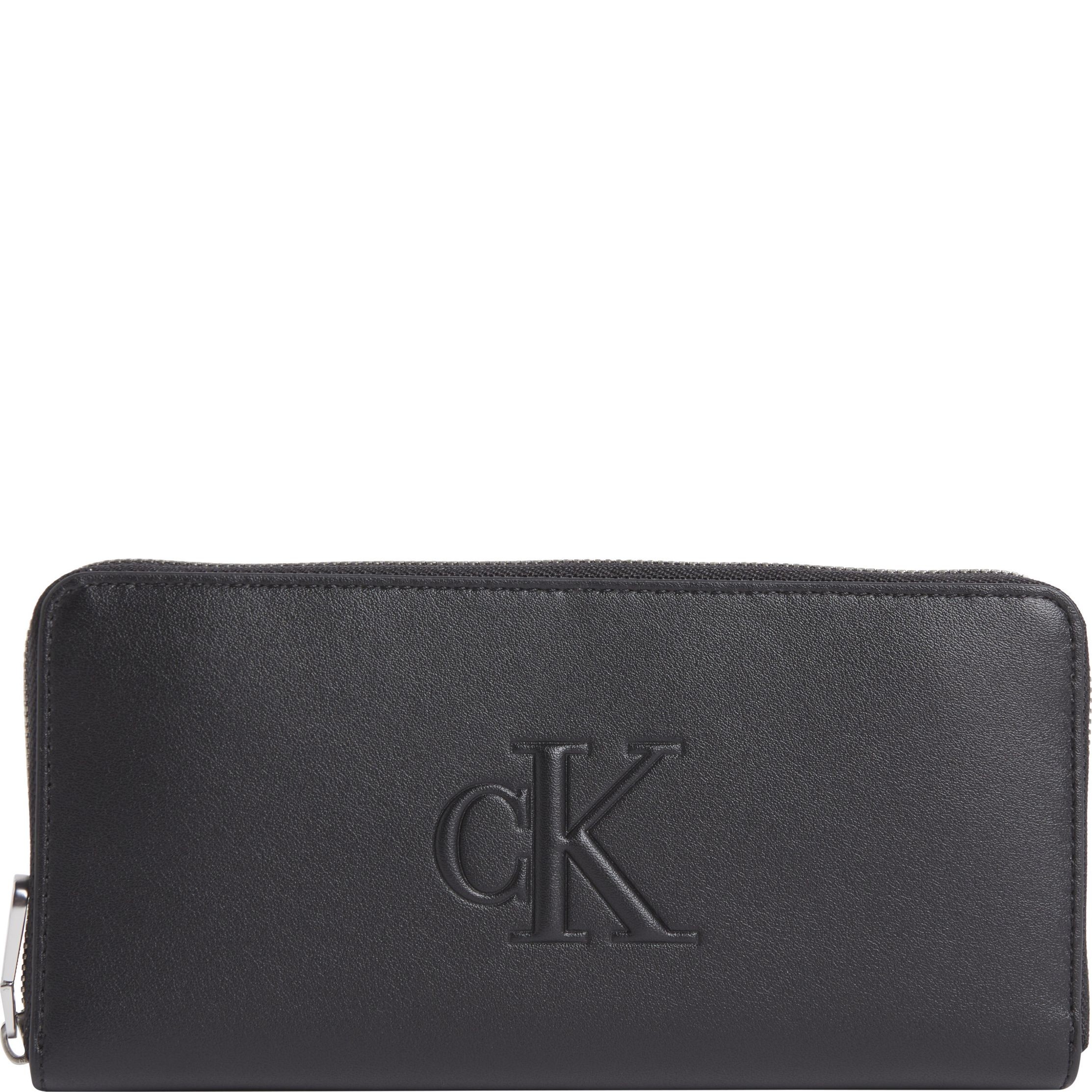 CALVIN KLEIN JEANS Piniginė moterims, Juoda, Sculpted zip around wallet 1