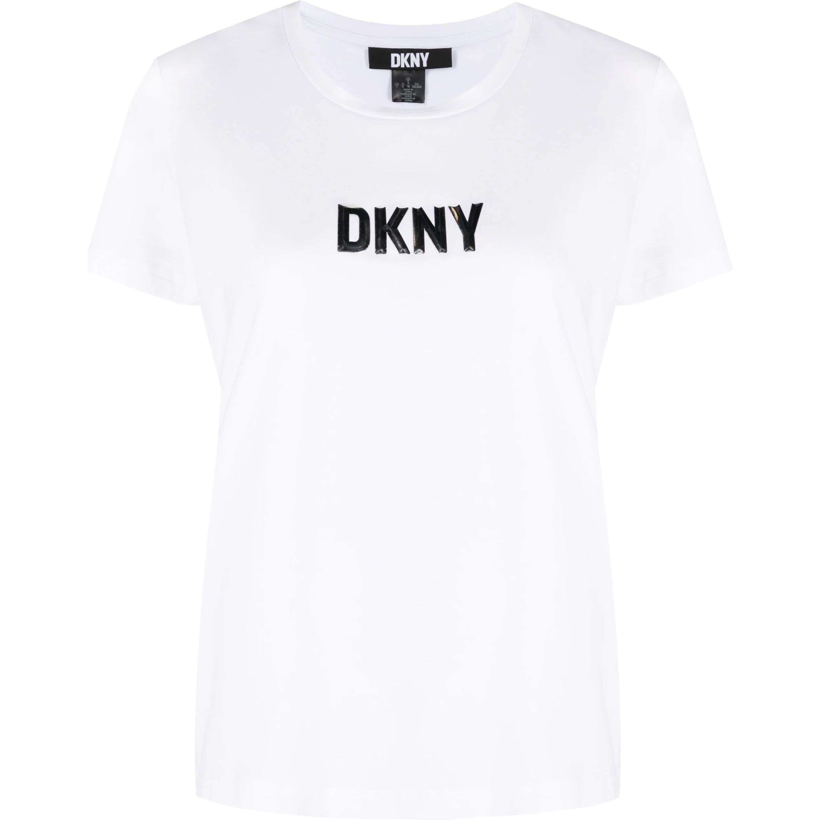 DKNY Marškinėliai trump. rankovėmis moterims, Balta, S/s reflective logo 1