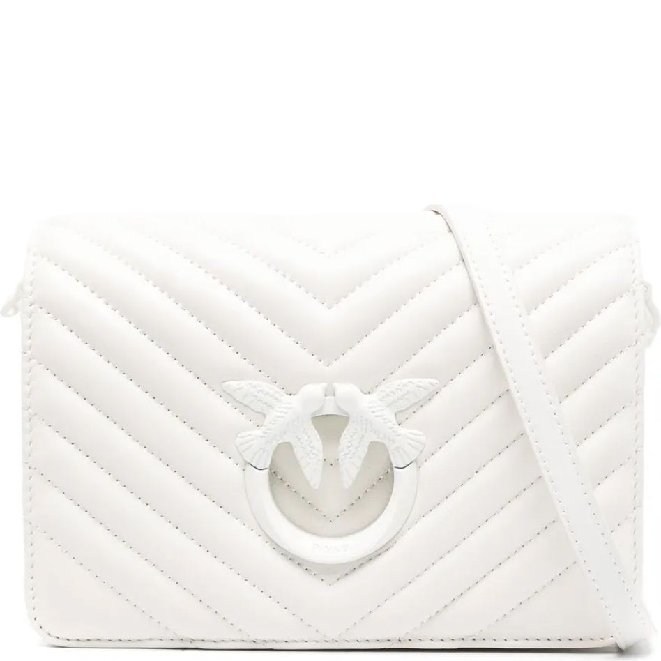 PINKO Rankinė per petį moterims, Balta, Logo-plaque crossbody bag 1