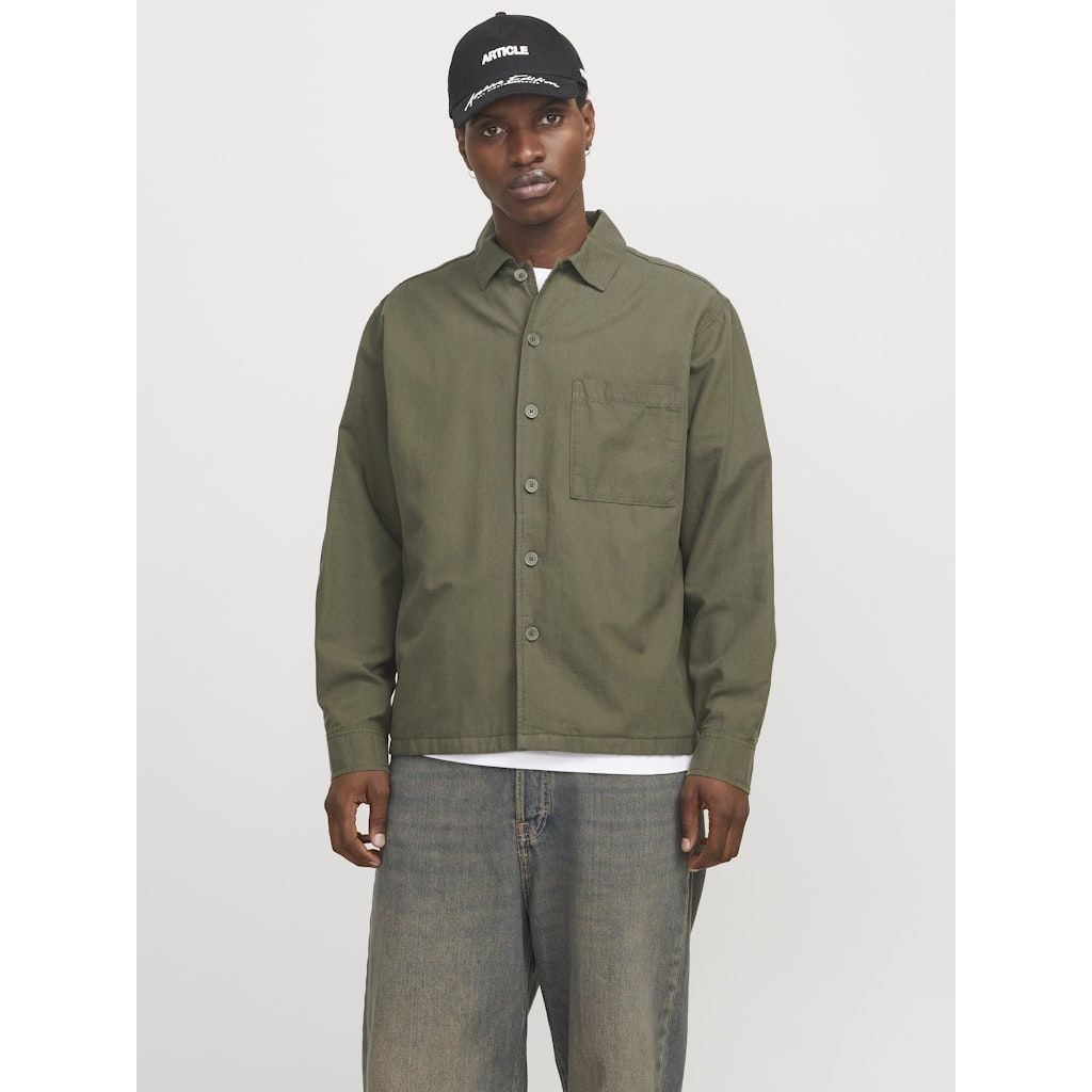JACK & JONES Lengva striukė vyrams, Chaki, Urban edge overshirt 2