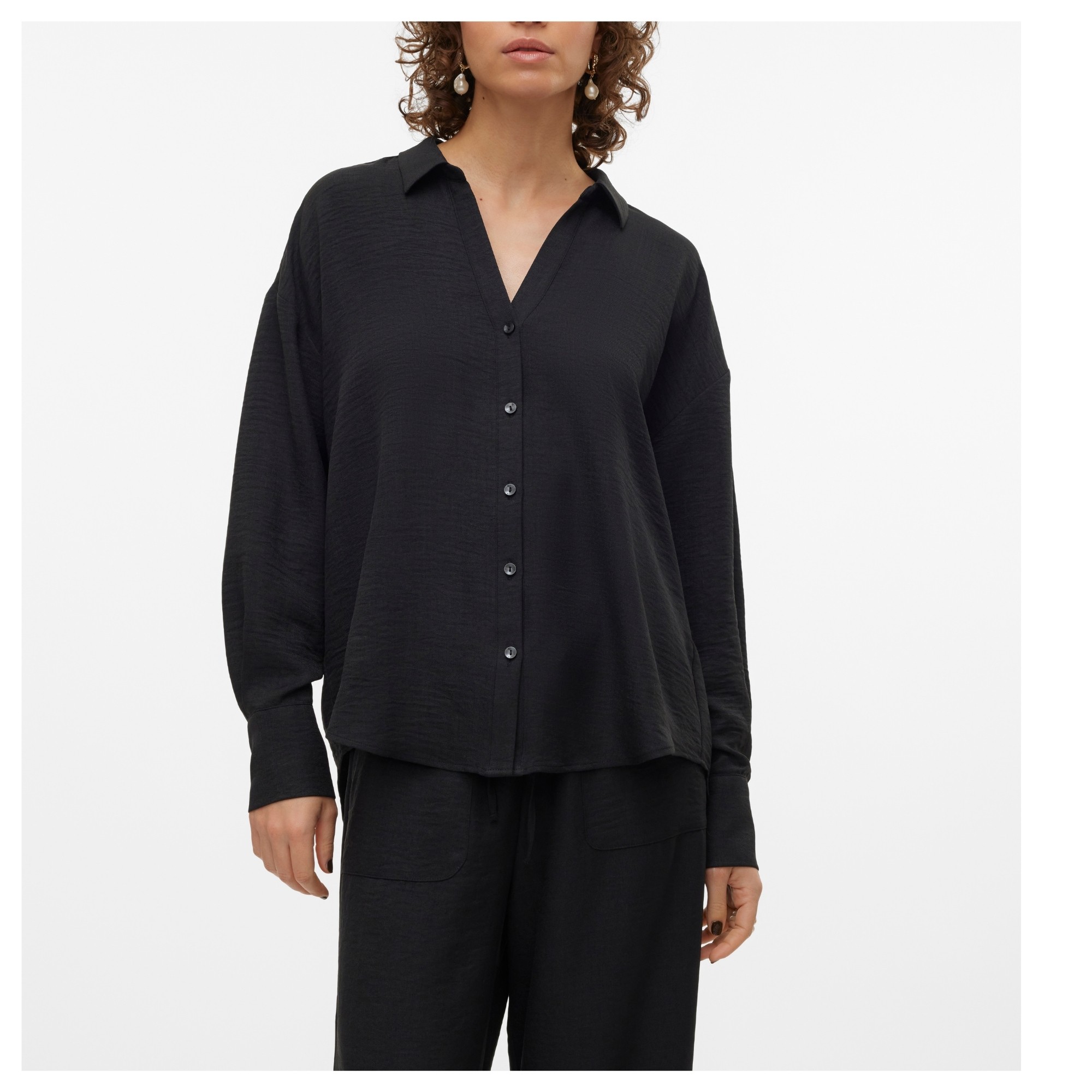 VERO MODA Marškiniai trump. rankovėmis moterims, Juoda, Melaney 3