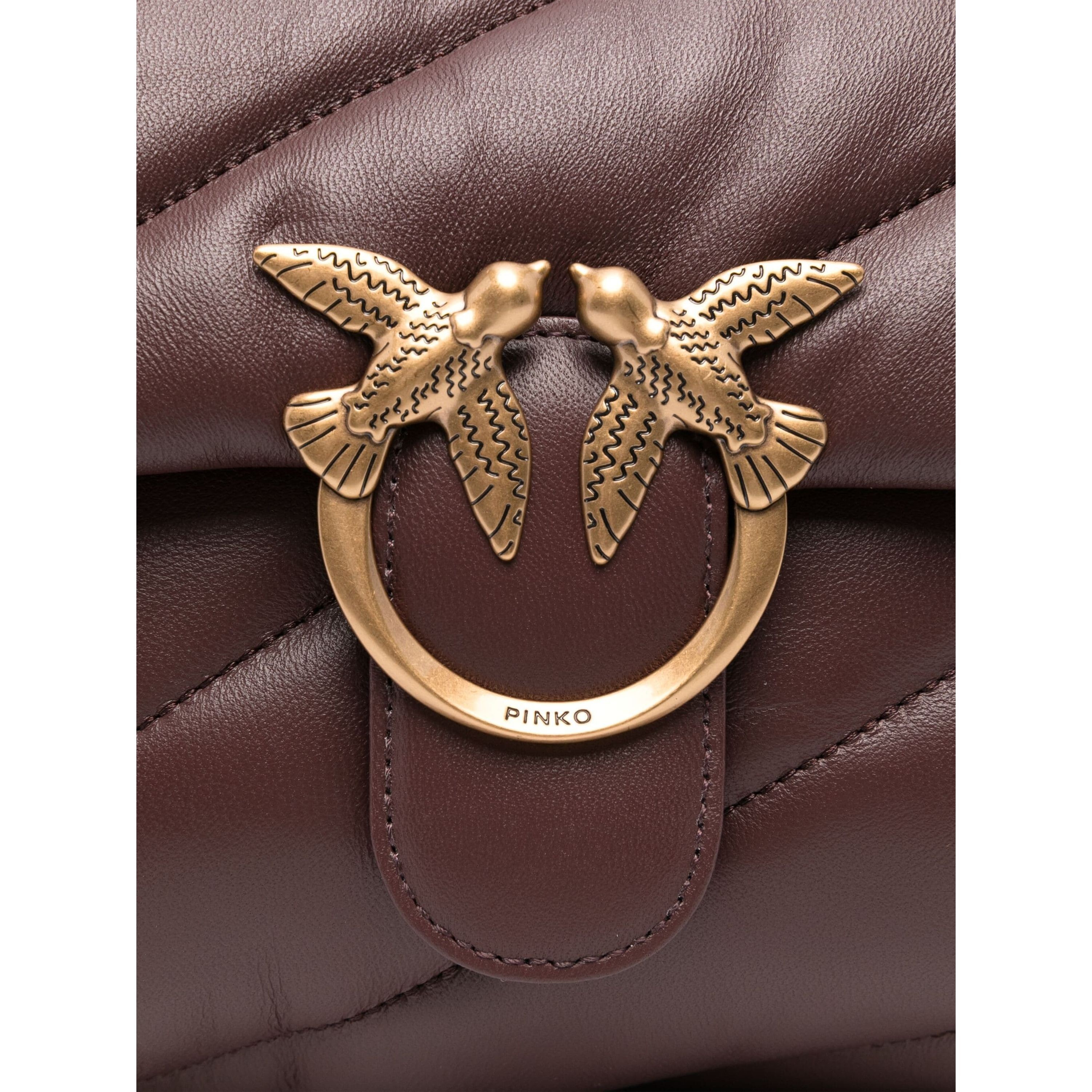 PINKO Rankinė per petį moterims, Ruda, Love puff shoulder bag 3