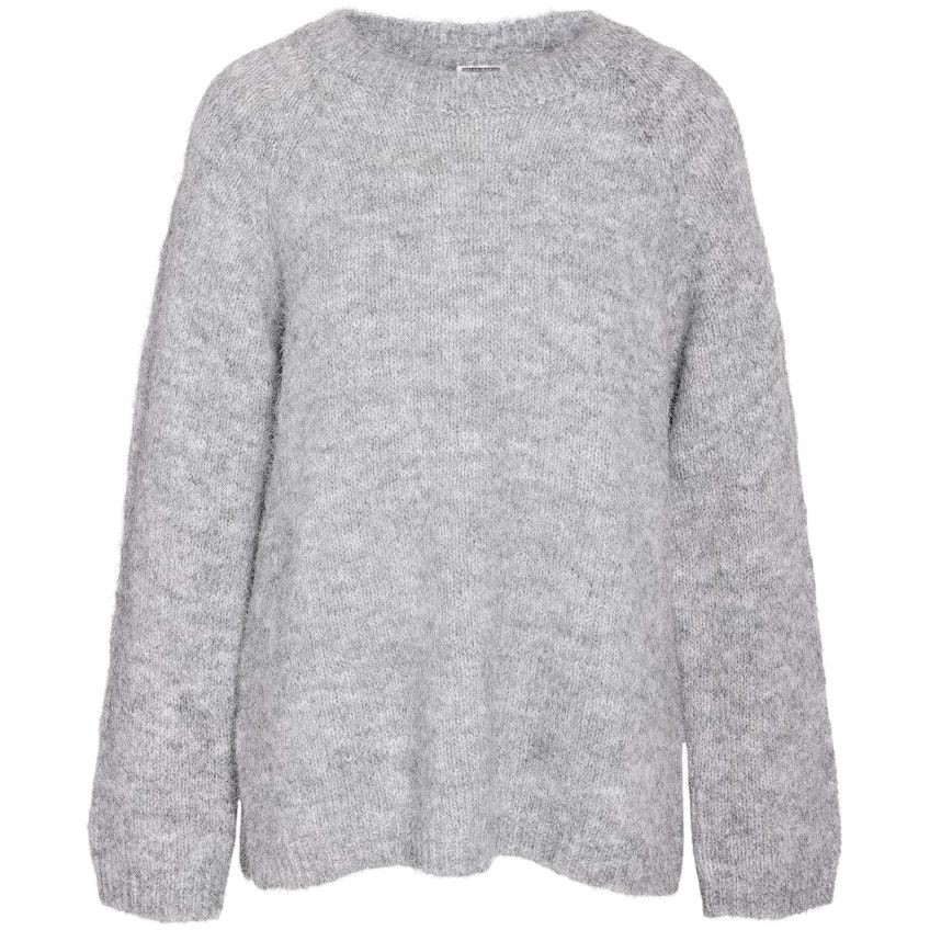 NOISY MAY Megztinis moterims, Pilka, Sutton o-neck tunic knit 1