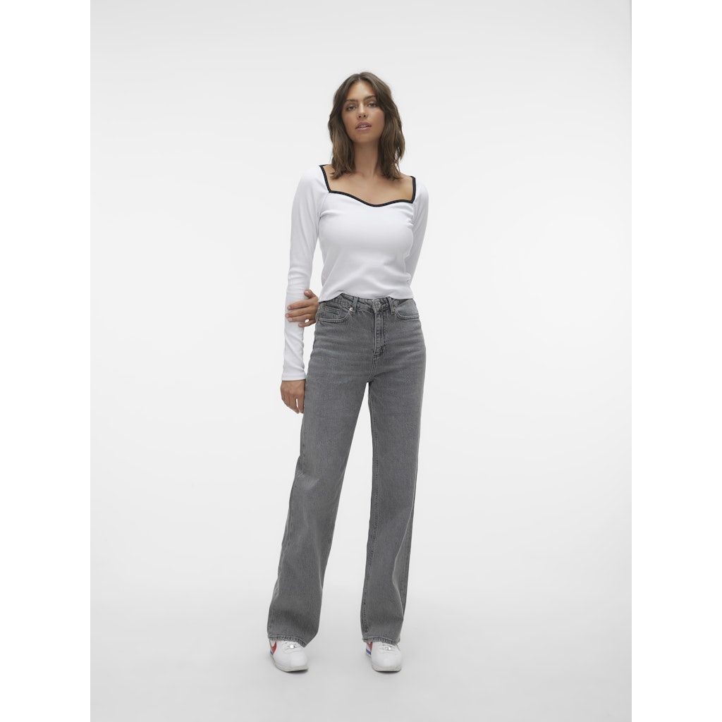 VERO MODA Platūs džinsai moterims, Pilka, Tessa wide jeans 5