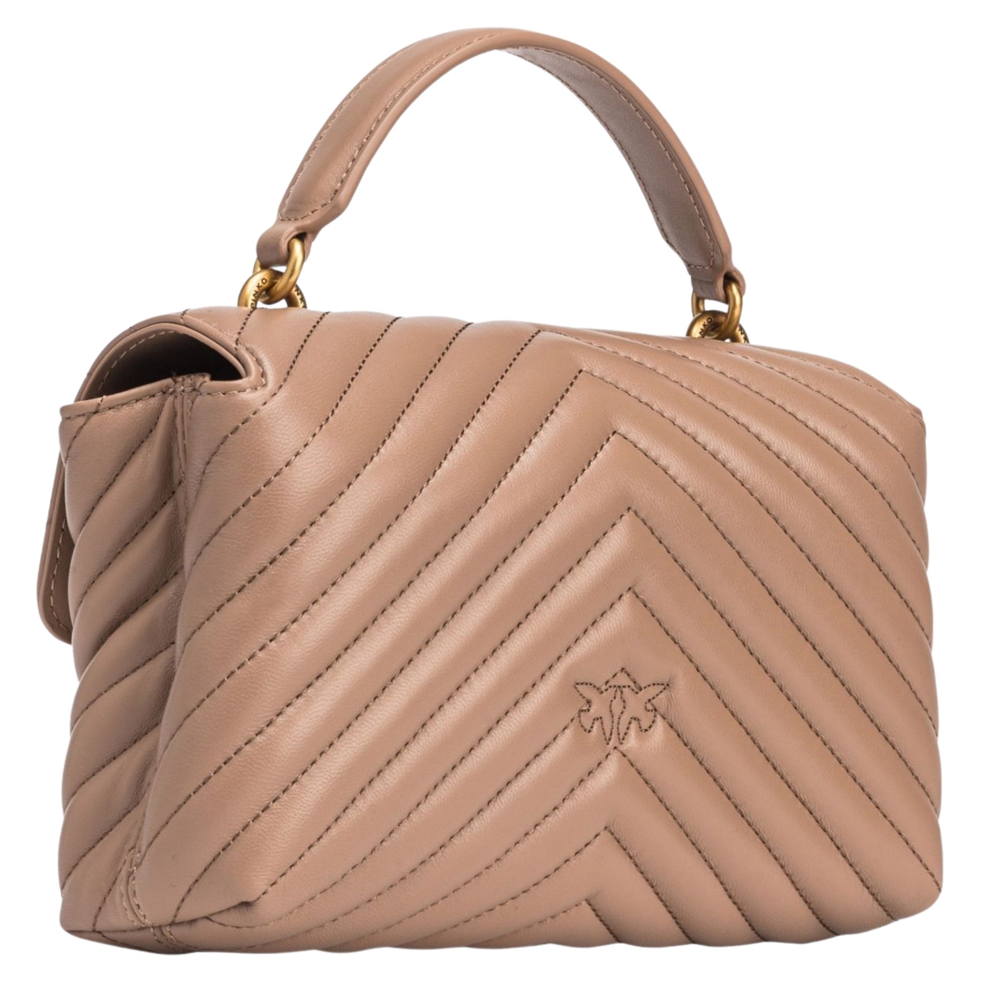 PINKO Rankinė per petį moterims, Smėlio, Love lady puff mini bag 3