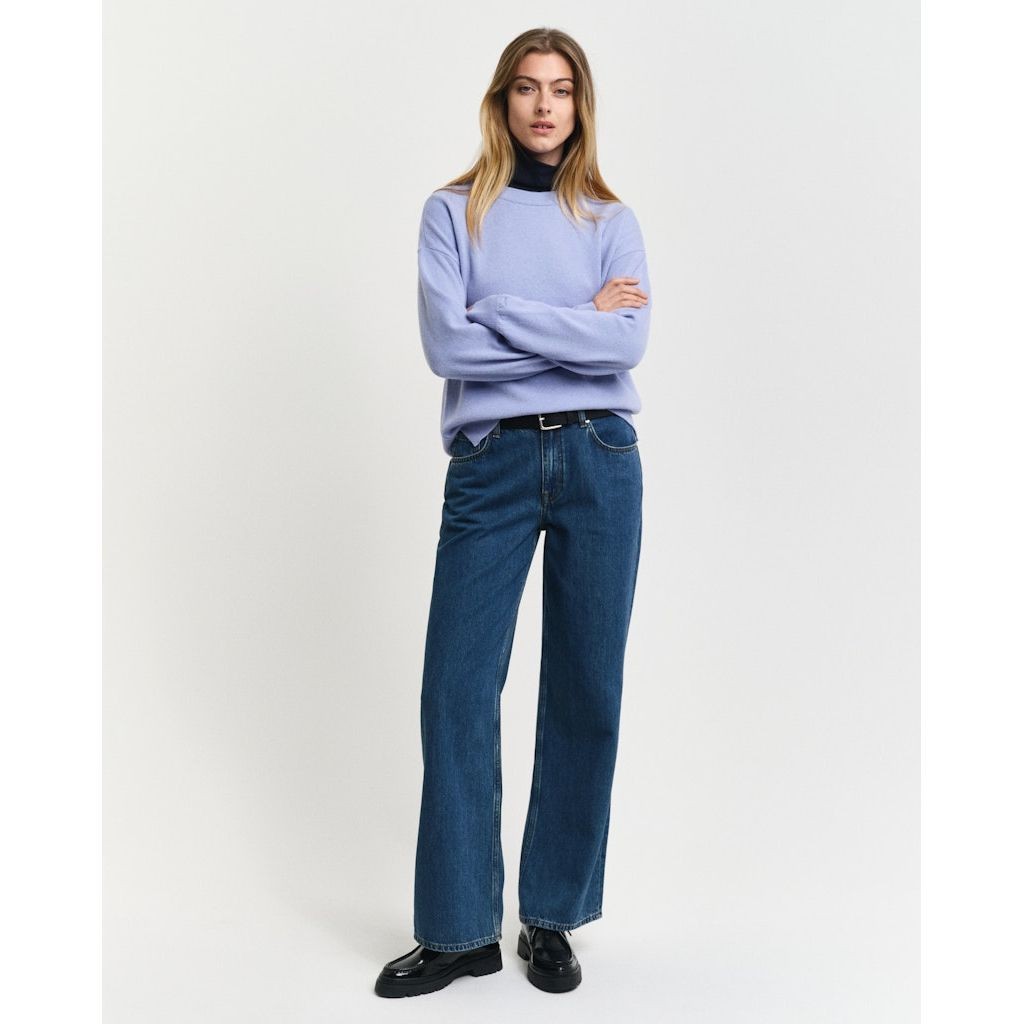 GANT Megztinis moterims, Mėlyna, Superfine lambswool sweater 5