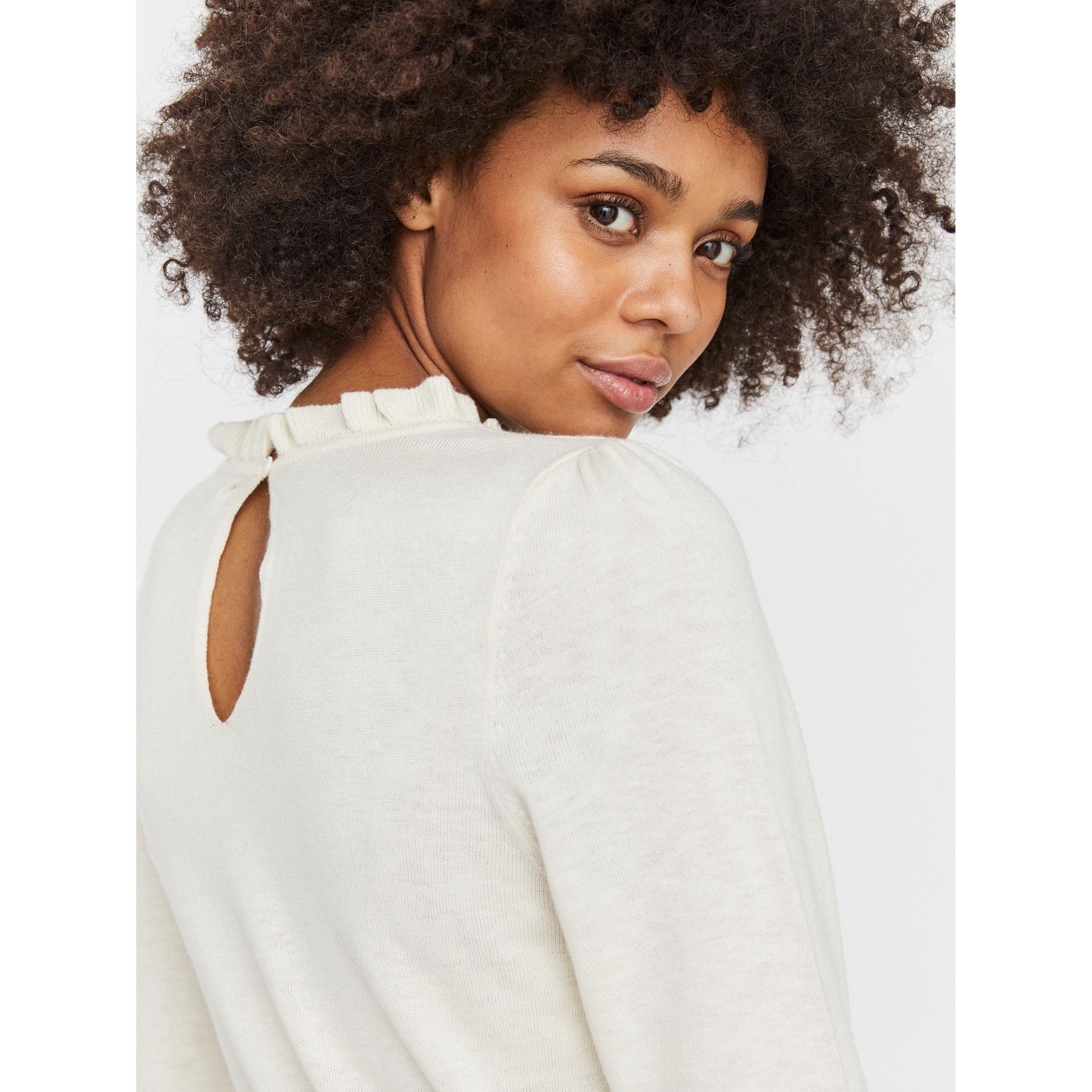 VERO MODA Megztinis moterims, Pilka, VMSILKY LS RUFFL 5