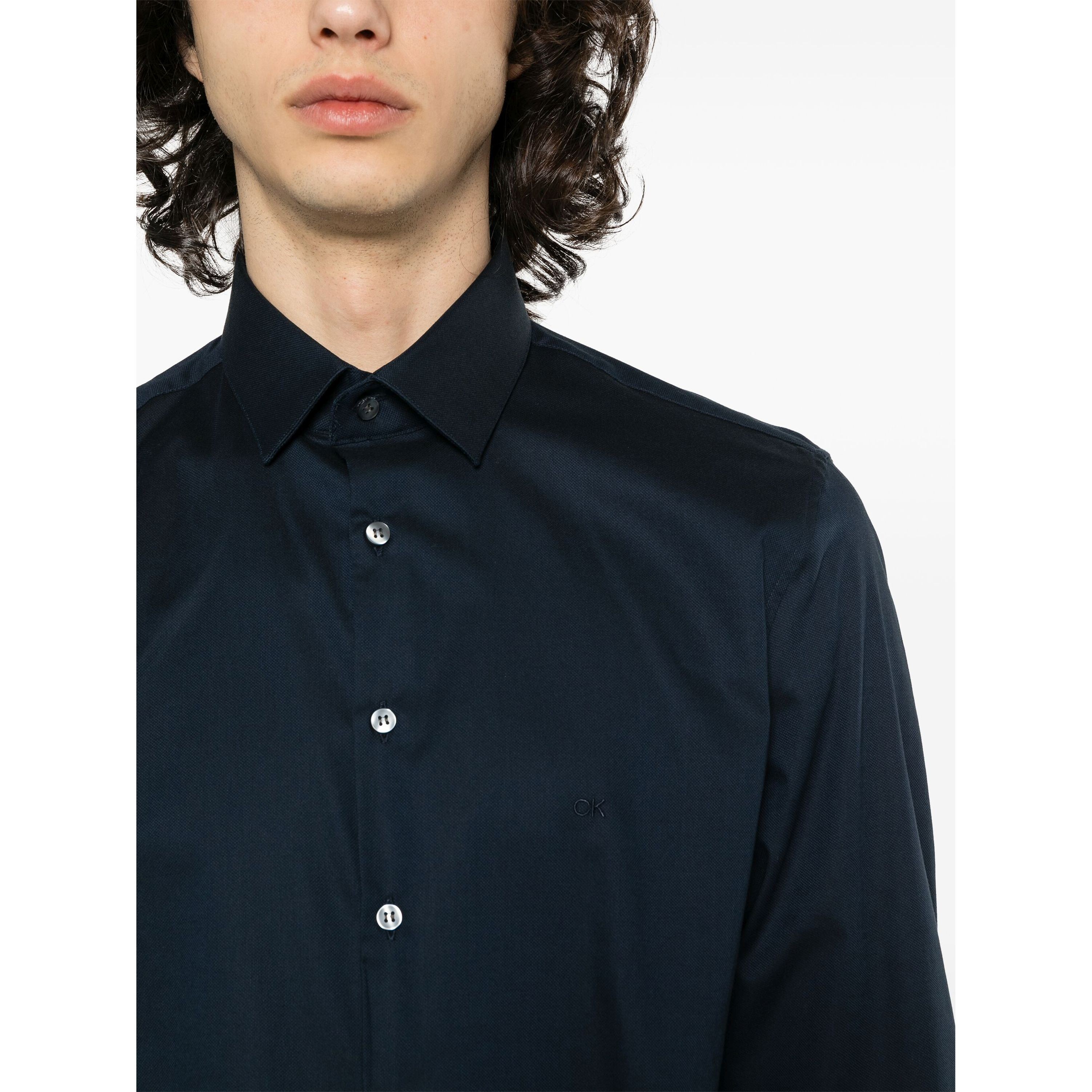 CALVIN KLEIN Marškiniai ilgomis rankovėmis vyrams, Mėlyna, L/s shirt 4