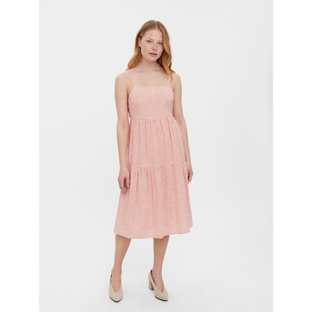 VERO MODA Marškinėliai moterims, Balta, VMJILY SL CALF  DRESS 3