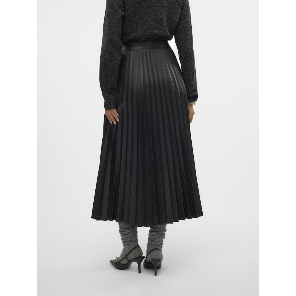 VERO MODA Maxi sijonas moterims, Juoda, Bella holly coated skirt 3