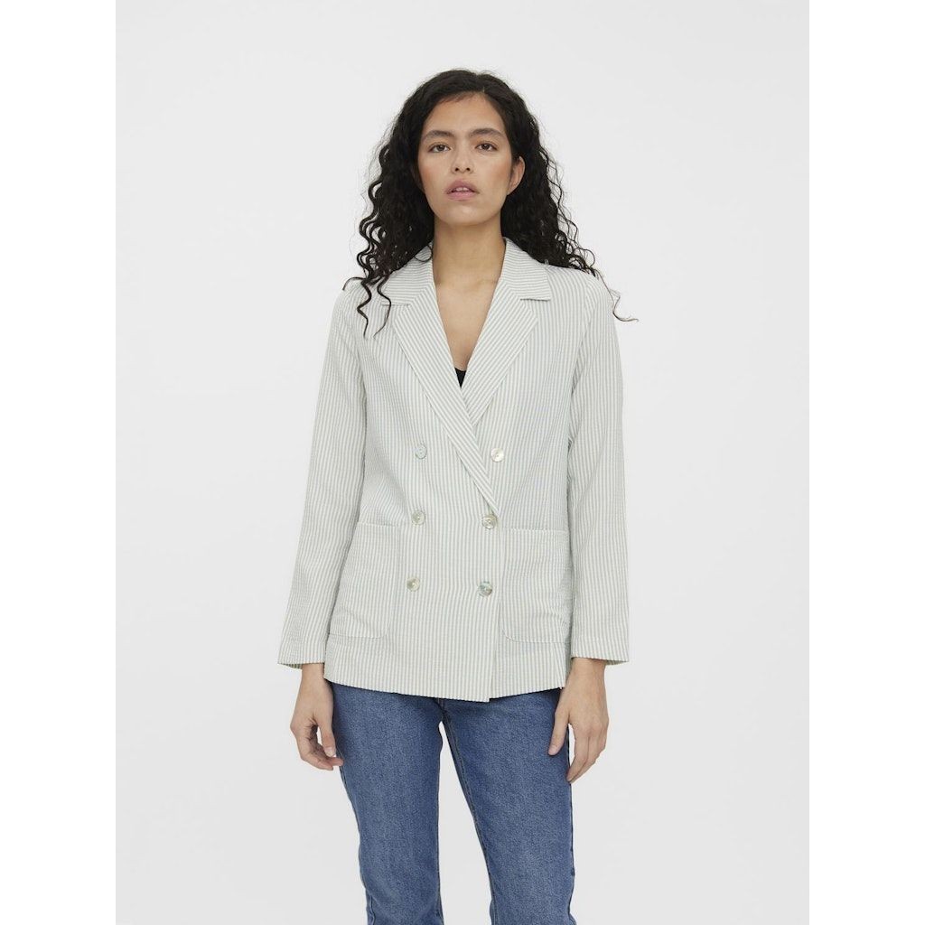 VERO MODA Švarkas moterims, Balta, VMOCA LS BLAZER WVN 2