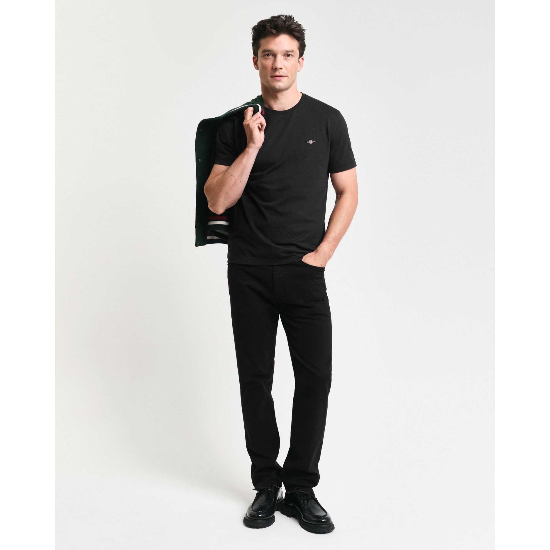 GANT Marškinėliai vyrams, Juoda 3